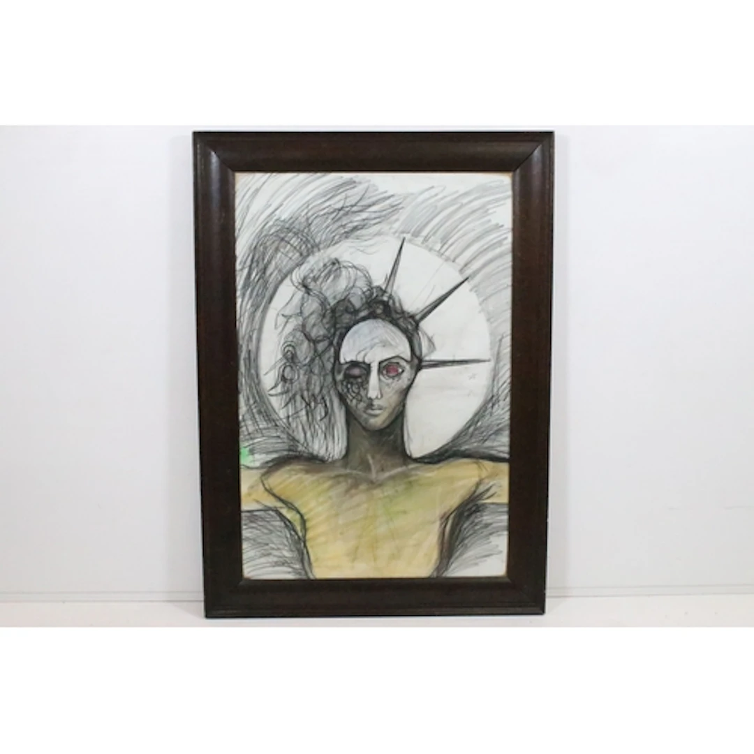 20th century Surrealist school, portrait of a figure with a ...