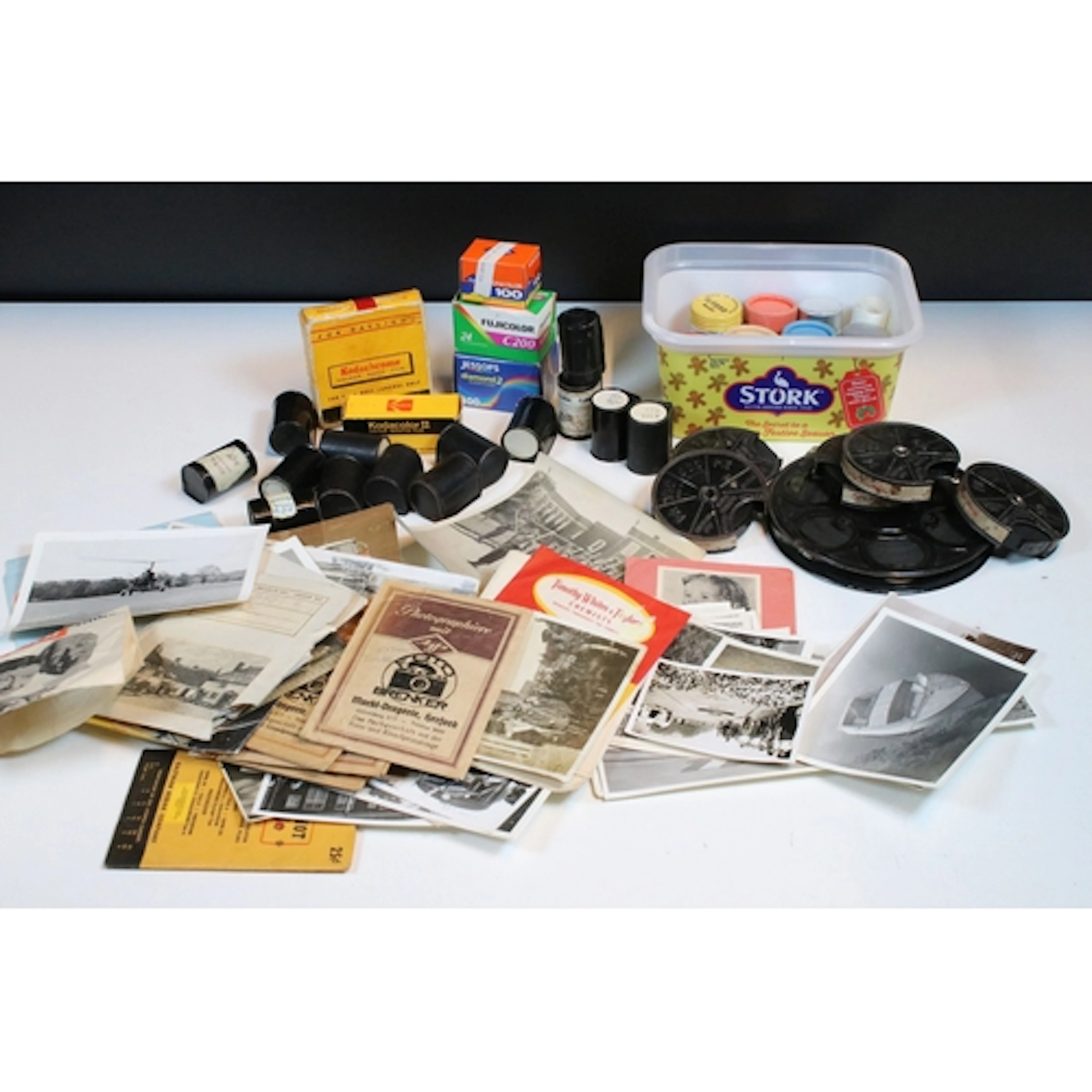 Collection of vintage photographic and cinematic ephemera an...