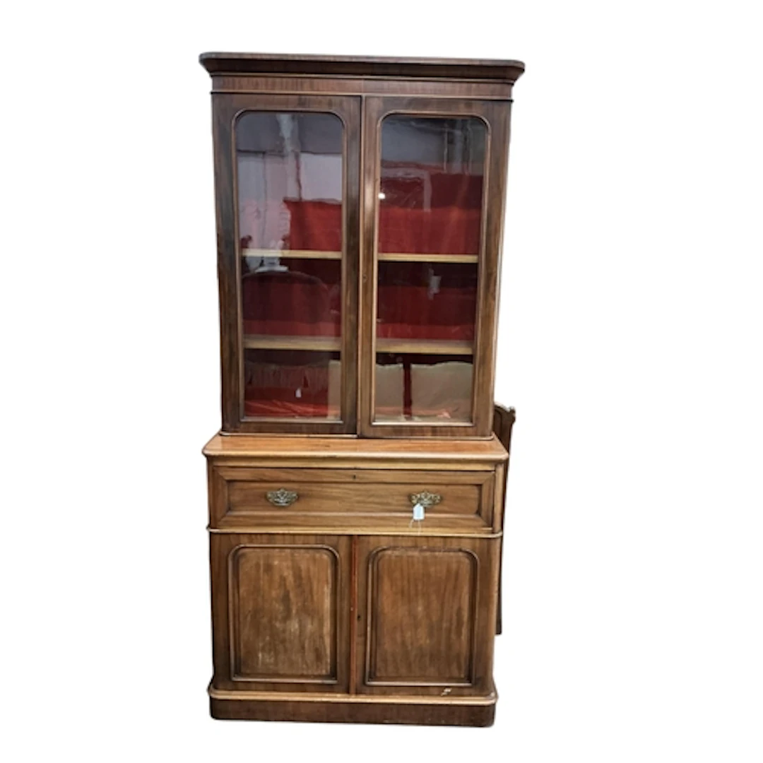 A Victorian mahogany secretaire bookcase, width 106cm, depth...