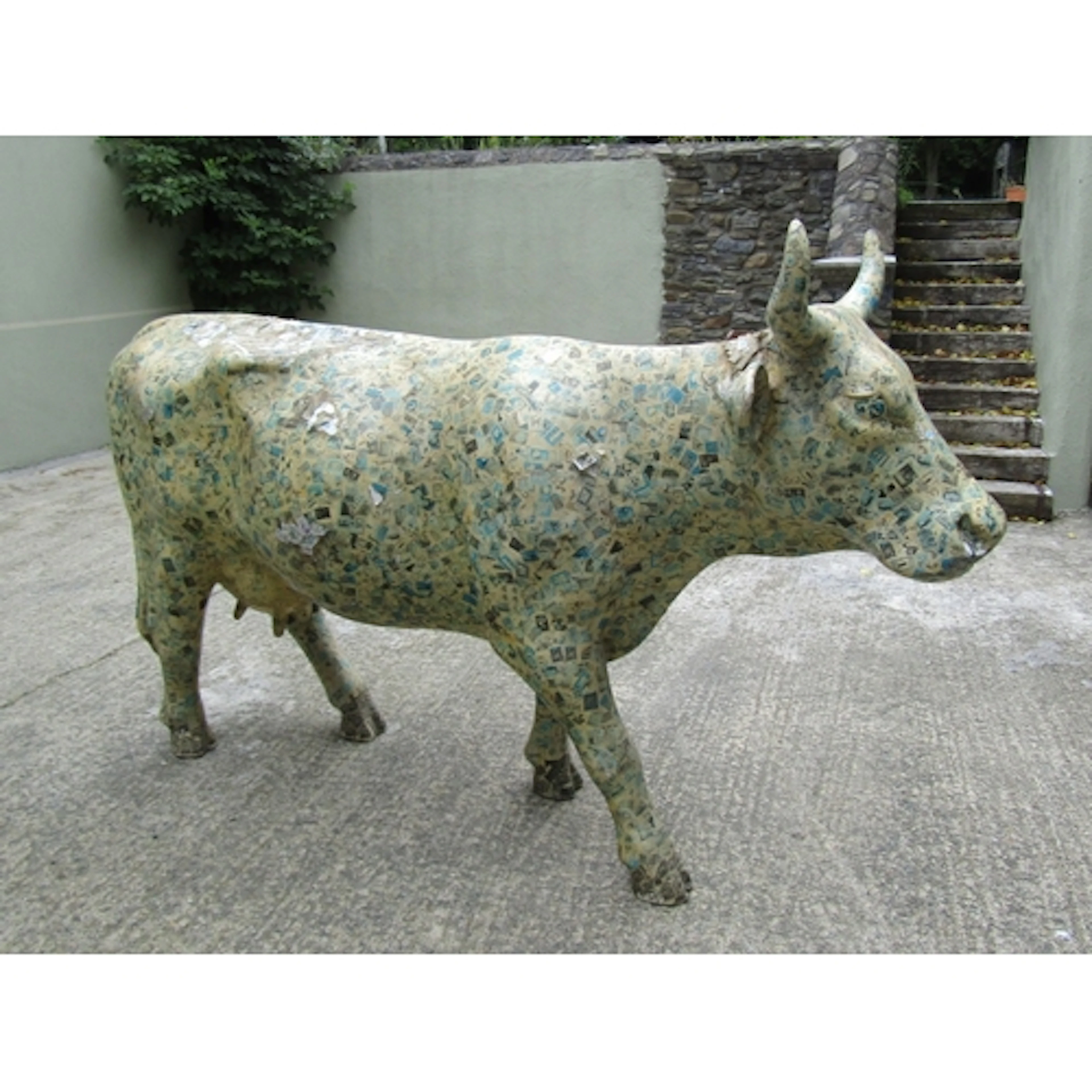 Vince Murphy Stampede Sculpture of Cow Covered with Five Tho...
