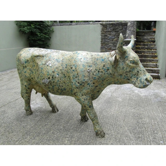 Vince Murphy Stampede Sculpture of Cow Covered with Five Tho...