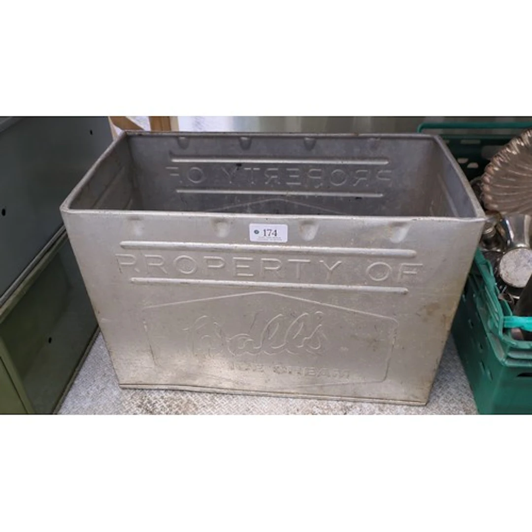 Wall's Ice Cream galvanised steel bin
