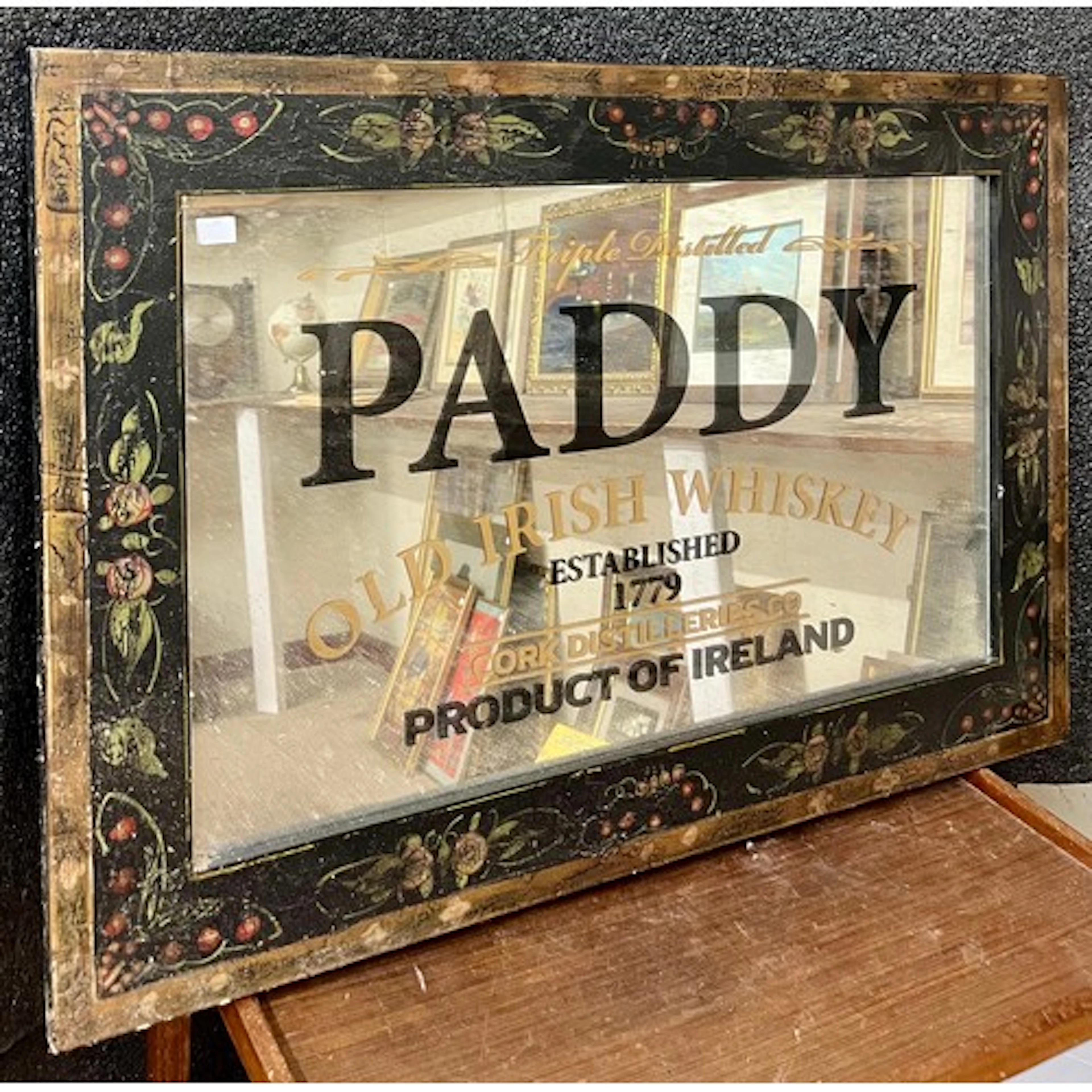 A Paddy Old Irish Whiskey advertising mirror