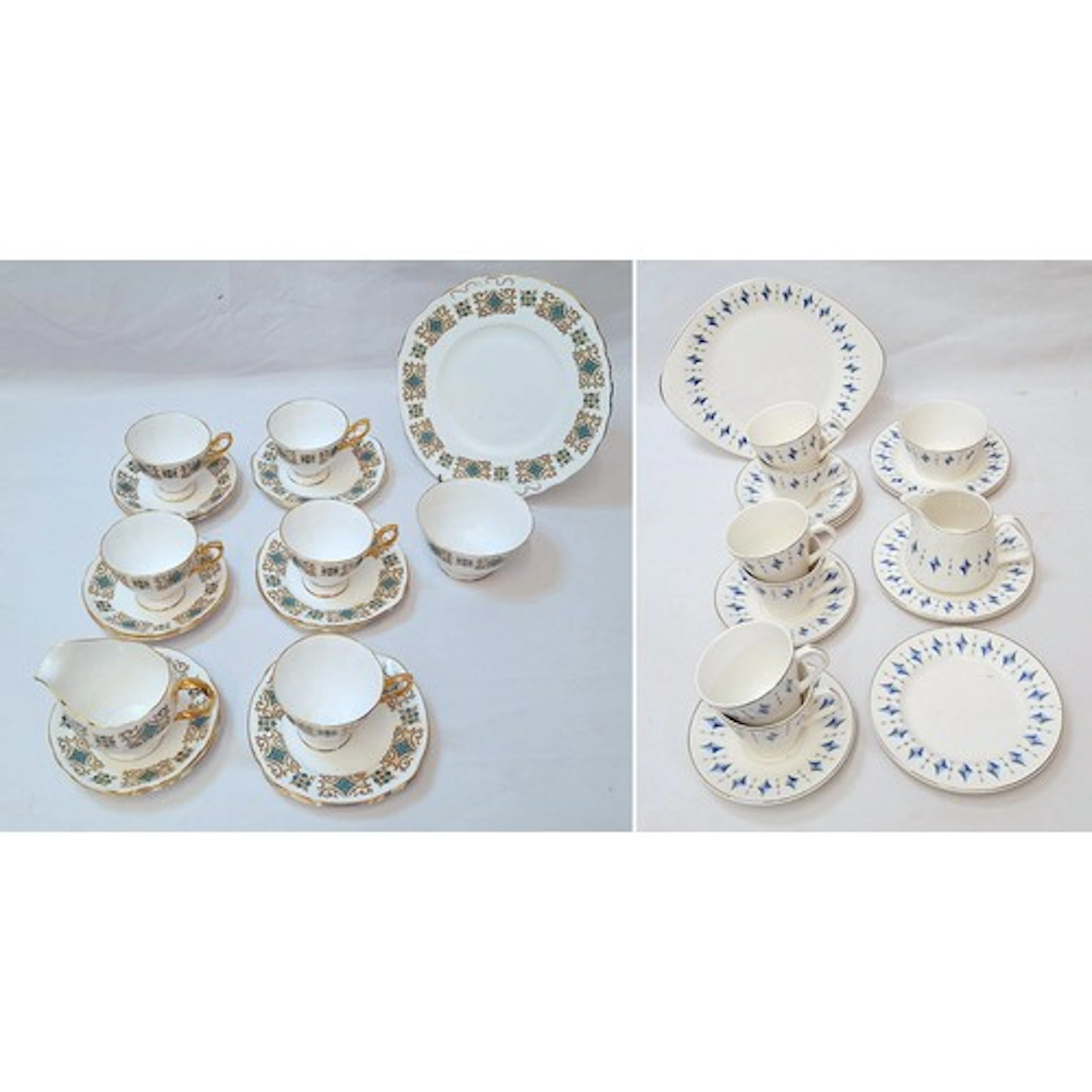 Lord Nelson Pottery Camelot Tea Wares, blue art deco style i...