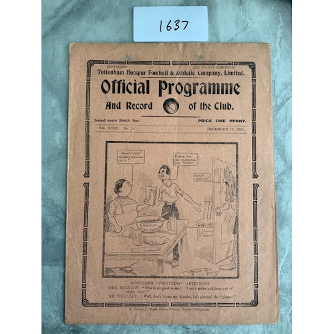 1925 - 1926 Tottenham v Leeds United Football Programme: Exc...