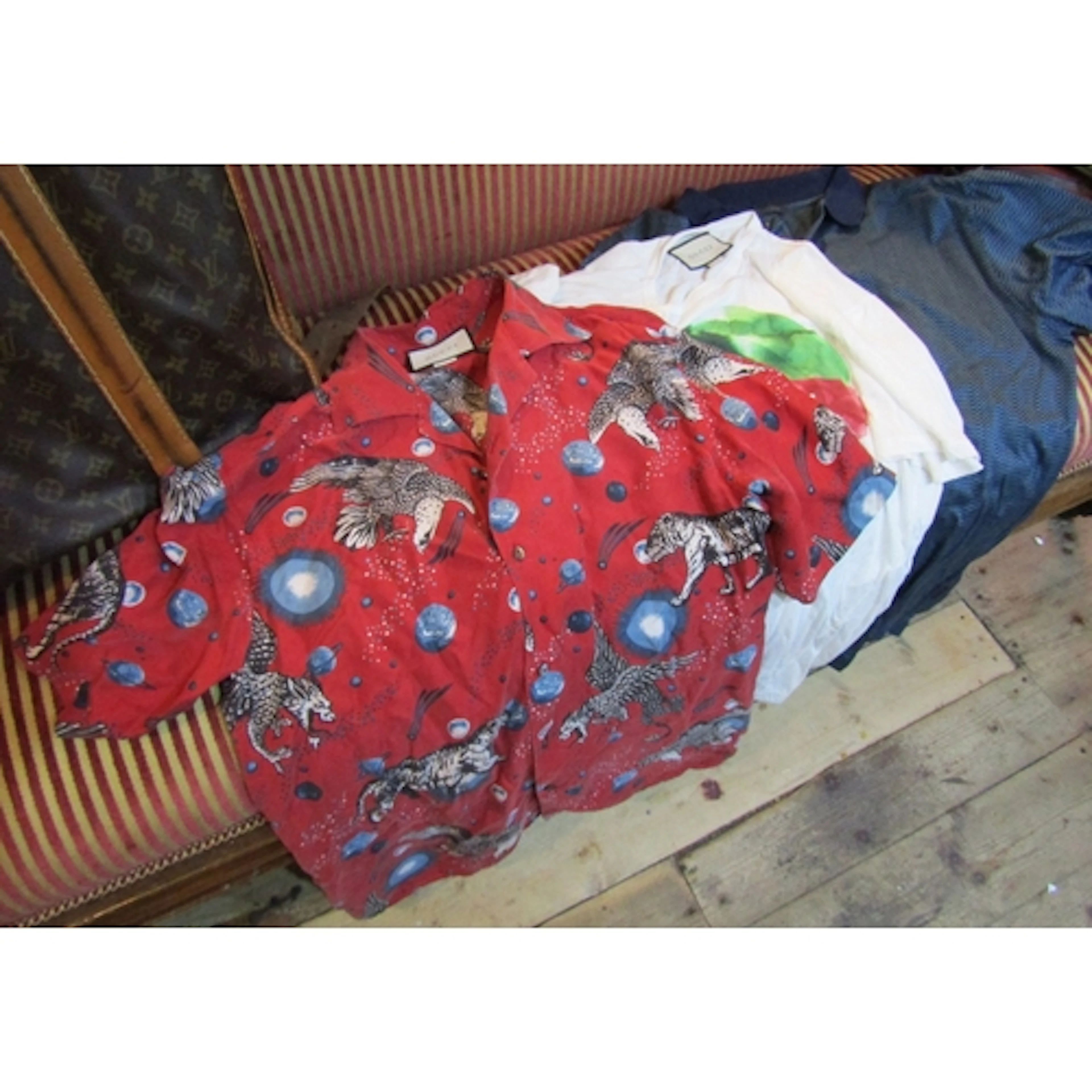 Three Gentlemen's Shirts Including Two Gucci Examples