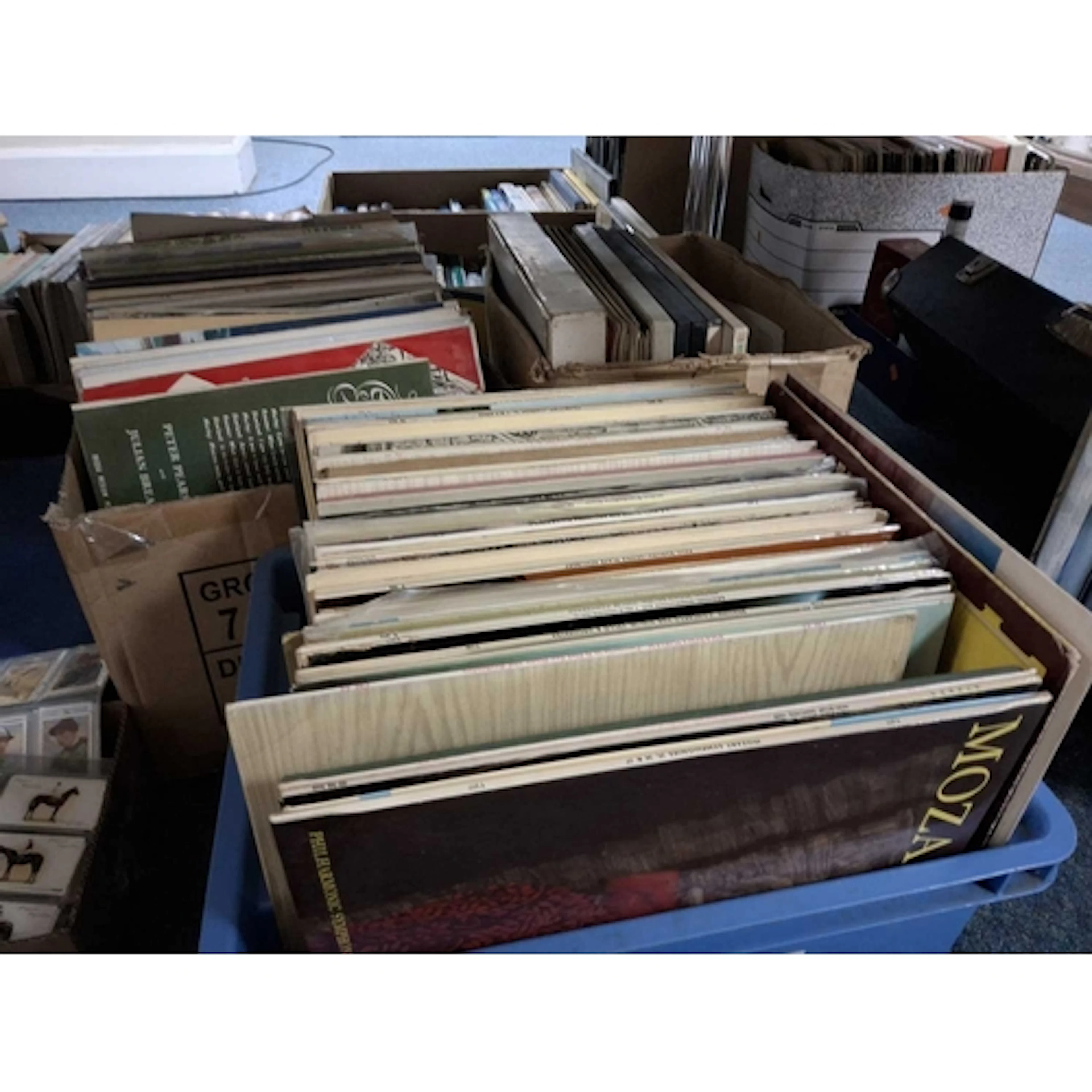 THREE BOXES OF RECORDS comprising approximately one hundred ...