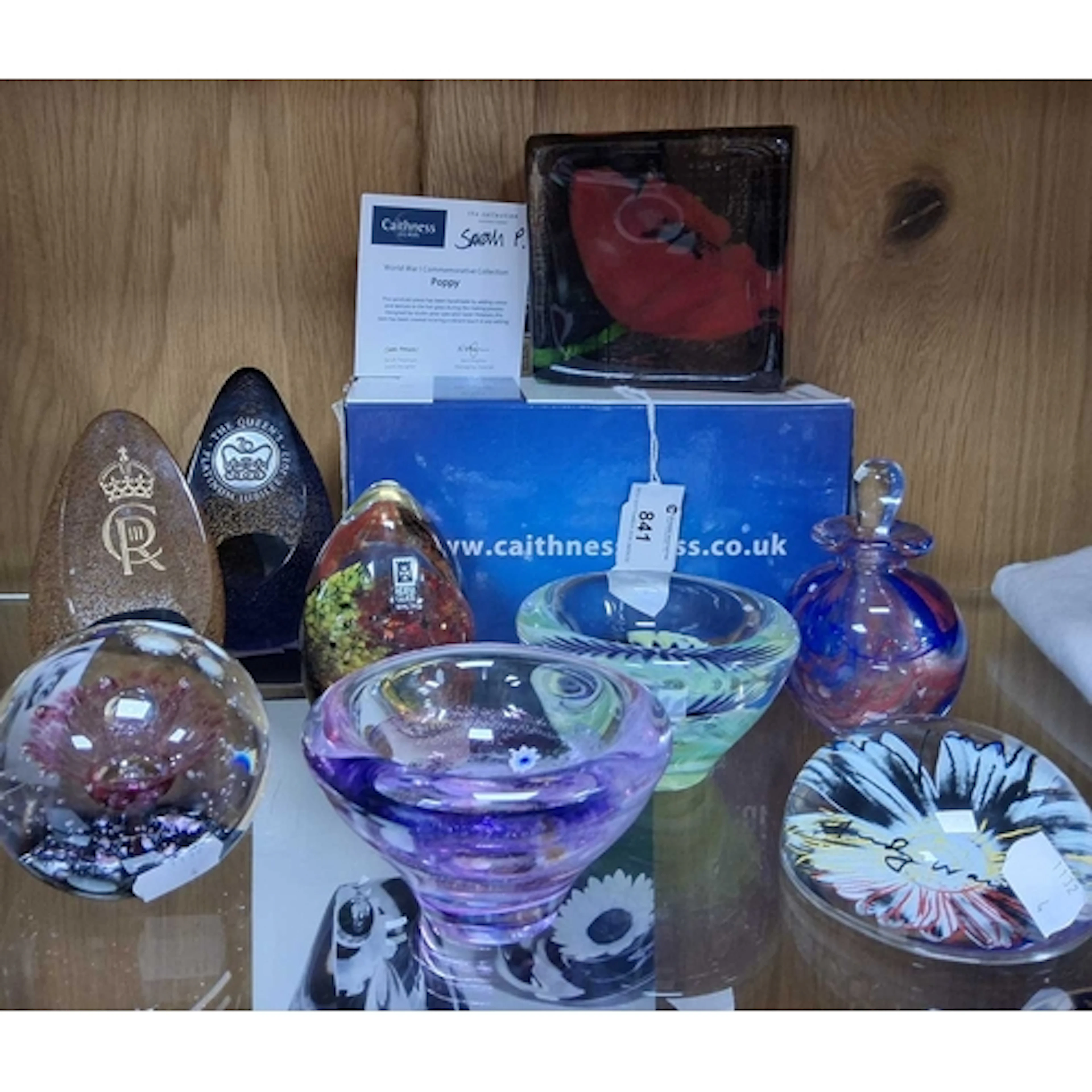 A GROUP OF DECORATIVE GLASS PAPERWEIGHTS, comprising Andy Wa...