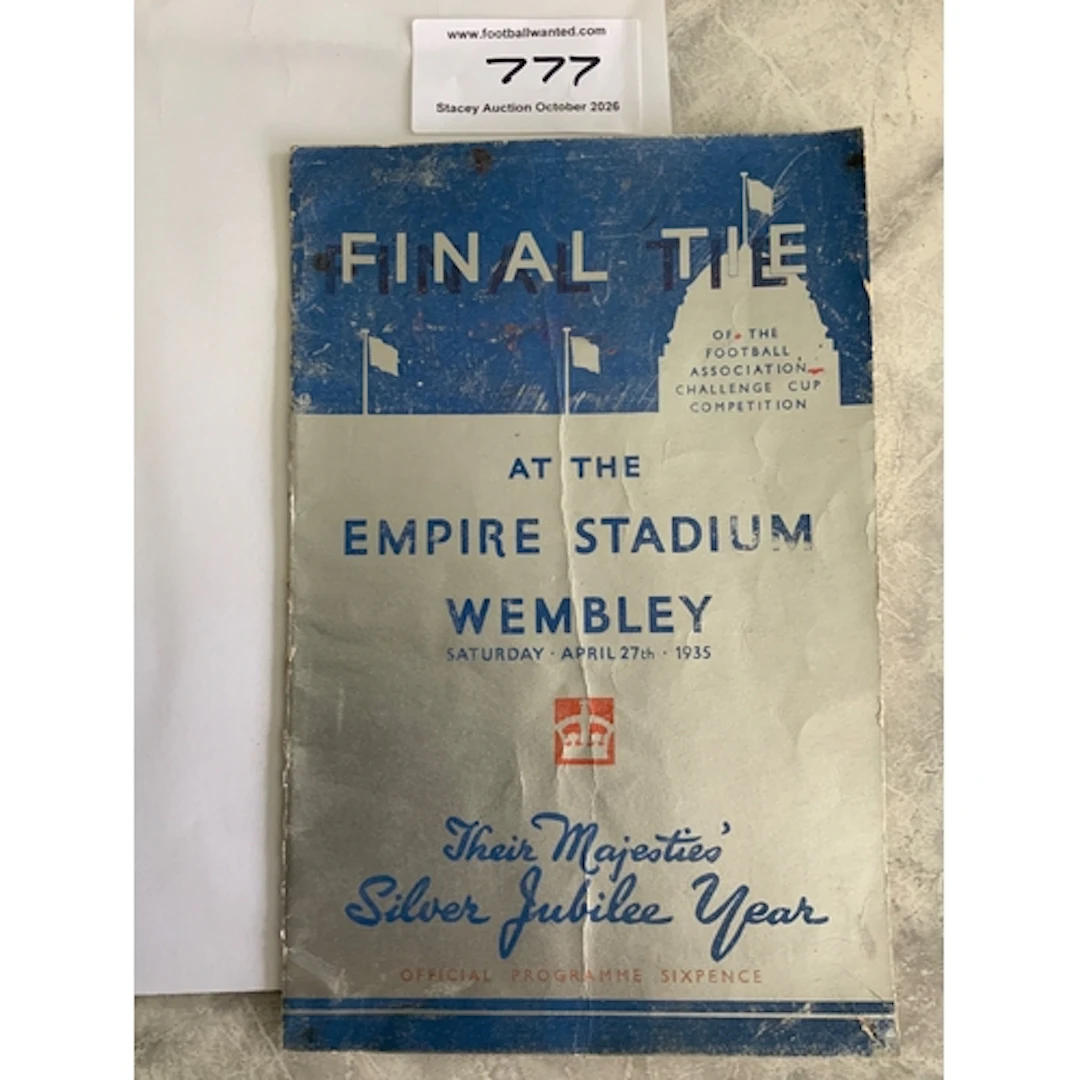 1935 FA Cup Final Football Programme: Sheffield Wednesday v ...
