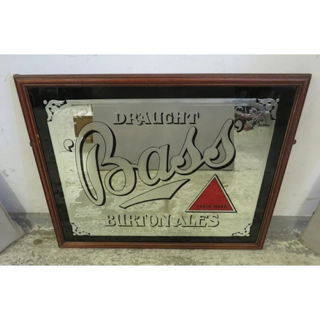 Burton Ales Draught Advertising Mirror in dark wooden frame ...