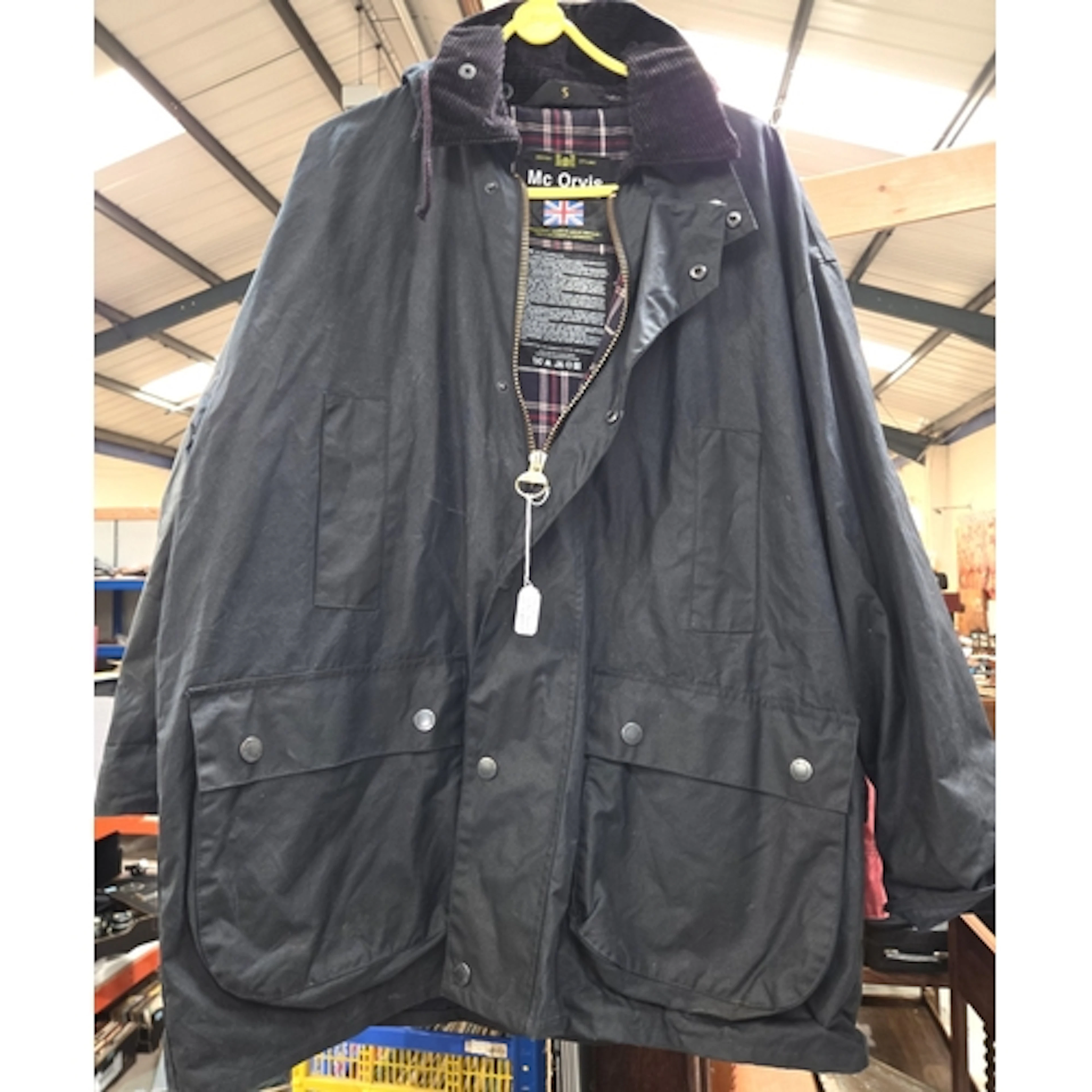MC Orvis, Small mens wax coat, tartan liner