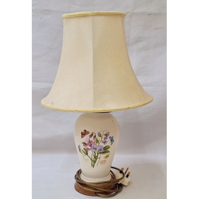 Portmeirion Botanic Gardens Lamp with wooden base & brushed ...
