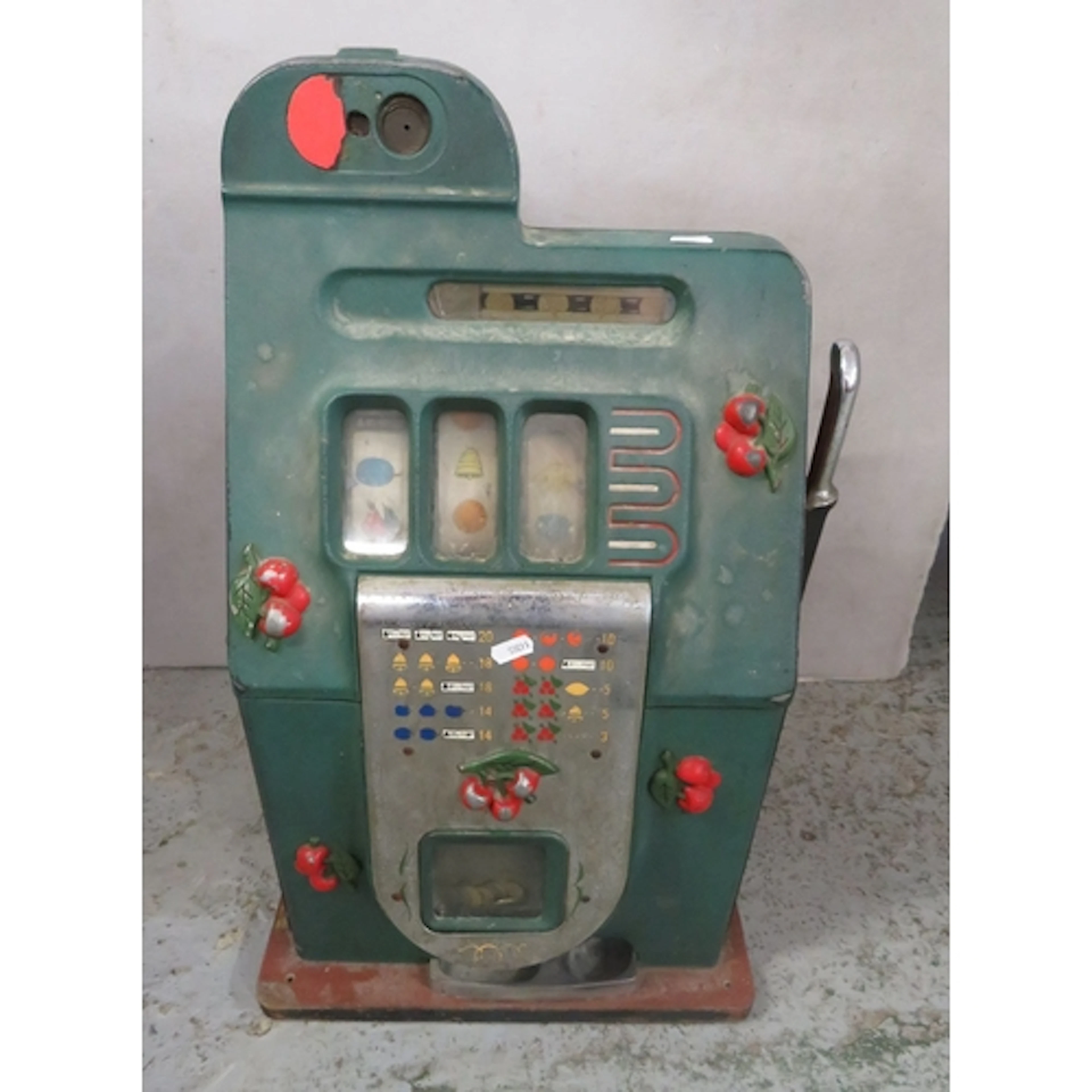 Vintage Fruit Machine Table Top 1 Arm Bandit, cherries to fr...