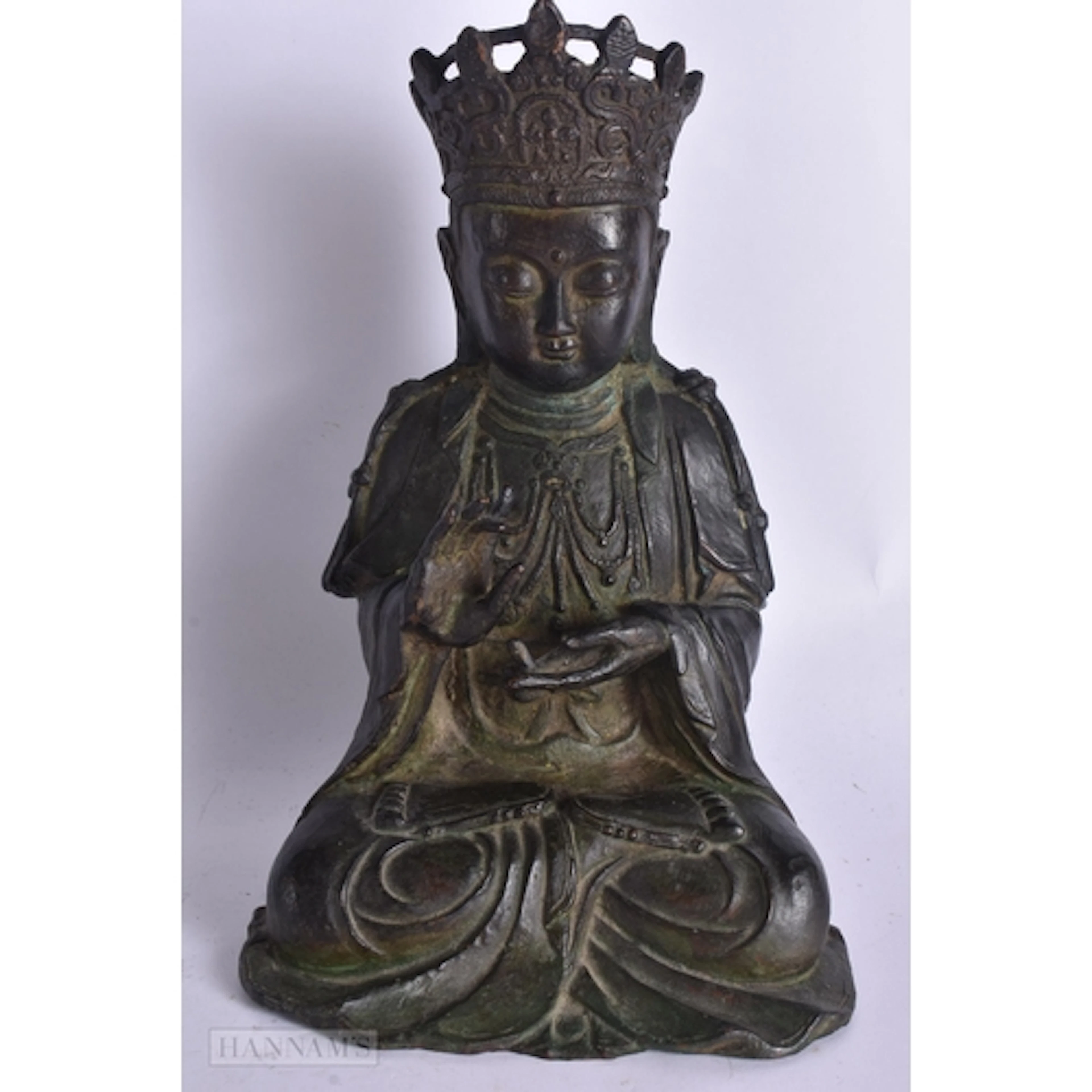 A 16TH/17TH CENTURY CHINESE BRONZE BODHISATTVA BUDDHA Ming/Q...