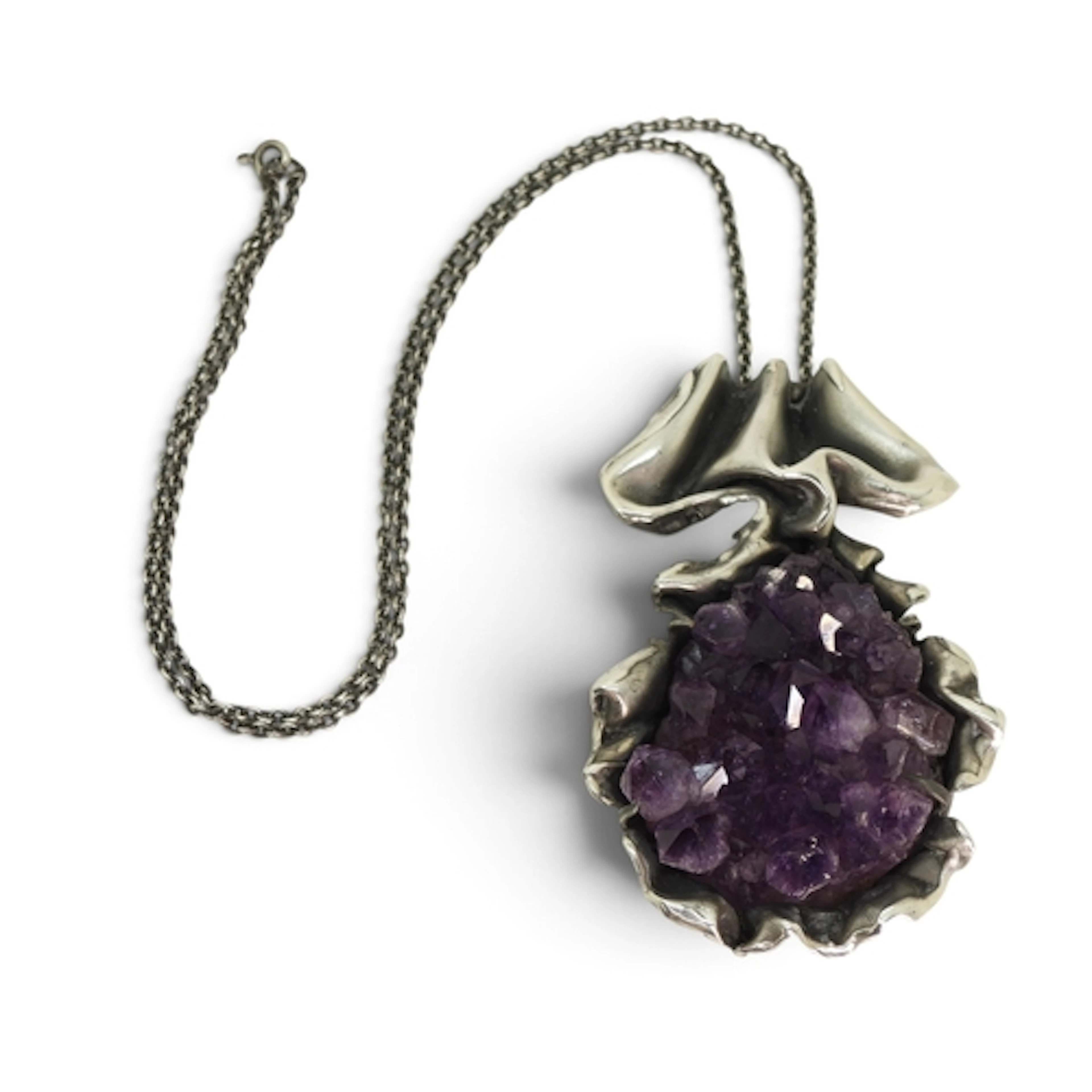 A DANISH BRUTALIST PENDANT made by Illums Bolighus, the silv...
