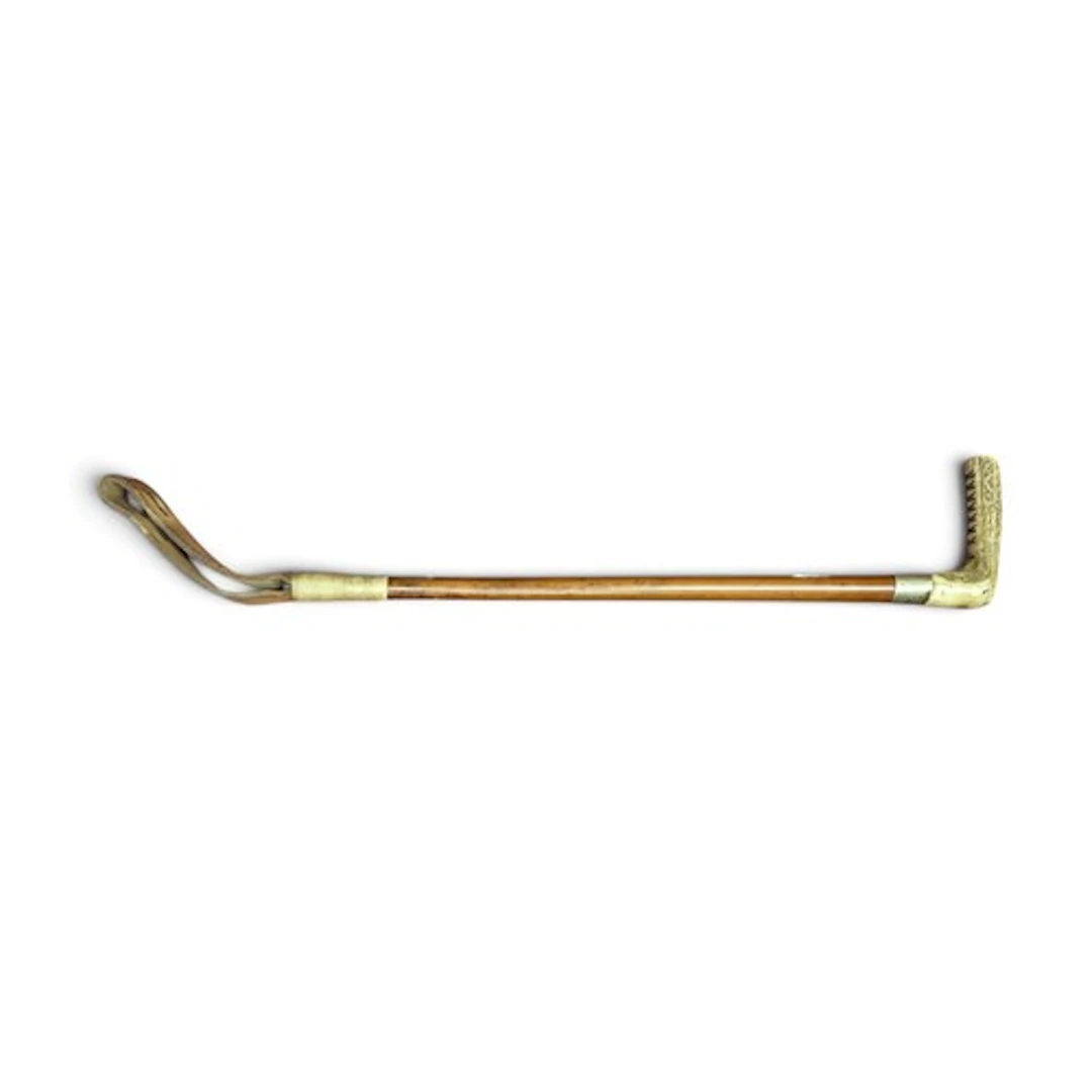A good late 19th Century Hunting Crop with antler handle, ta...