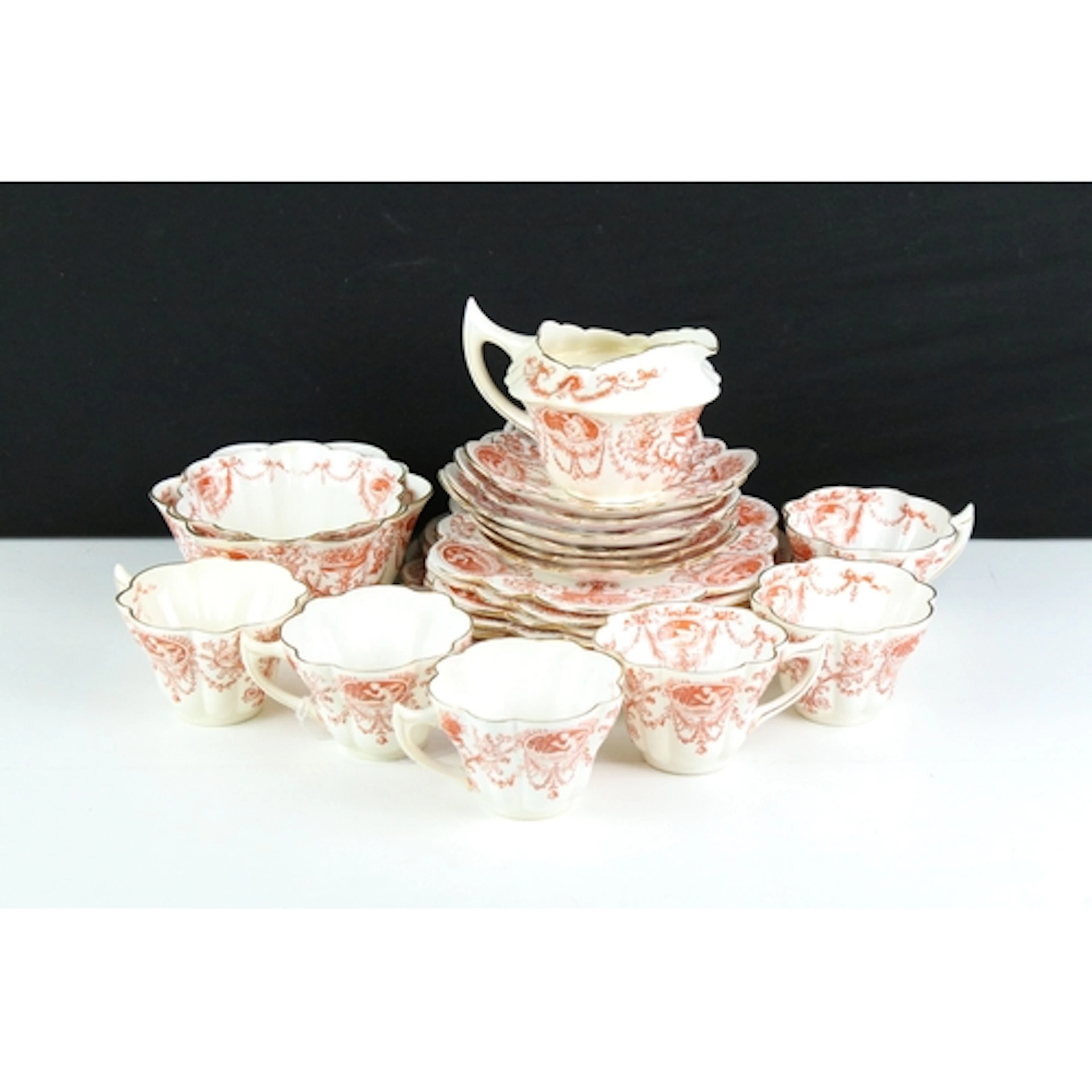 Victorian Wileman & Co. Foley China part tea set having tran...
