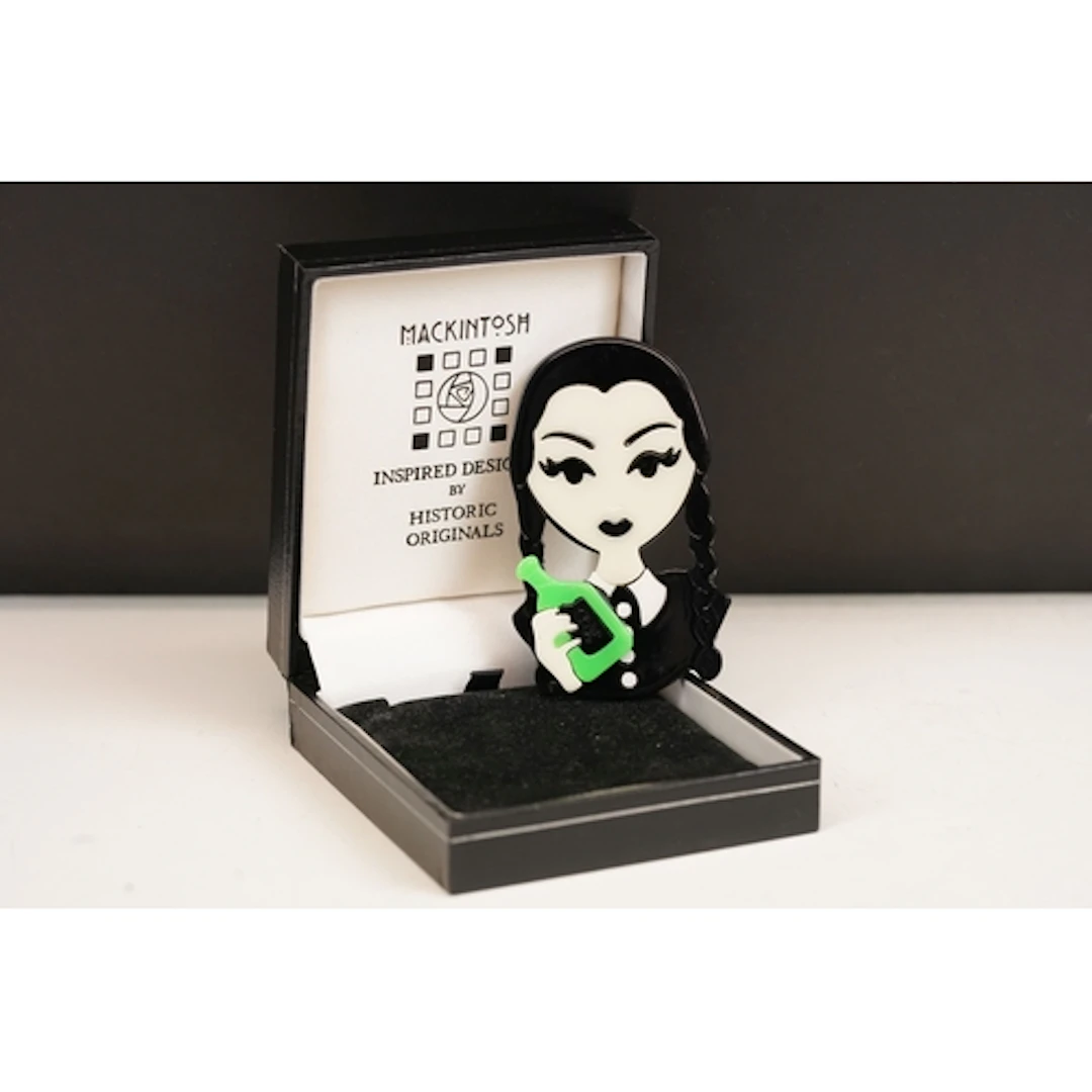 A contemporary Lea Stein style spooky Halloween brooch in th...