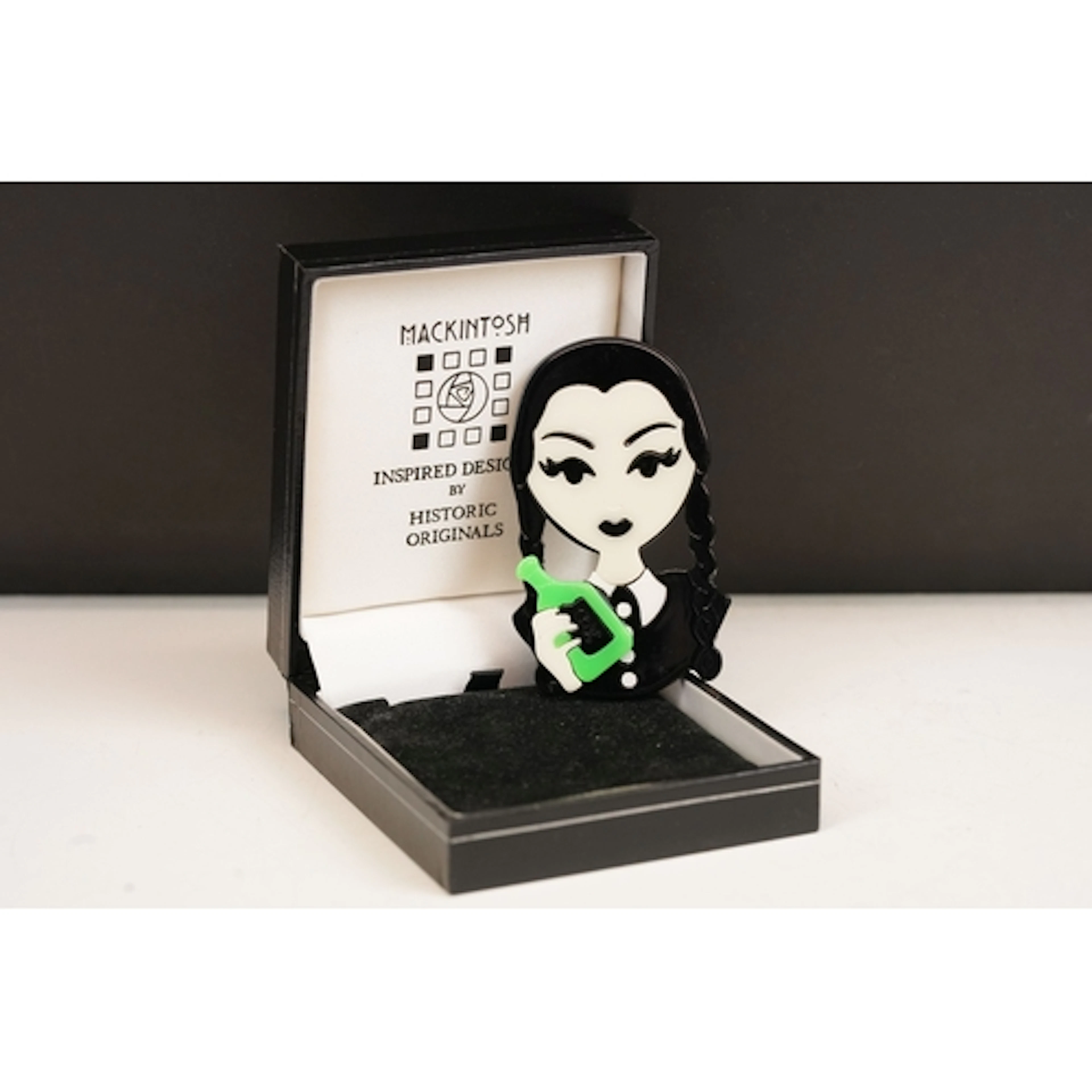 A contemporary Lea Stein style spooky Halloween brooch in th...
