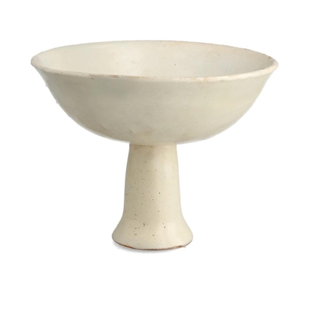 A CHINESE SUI DYNASTY WHITE GLAZED STEM CUP 9.5cm H x 12.5cm...