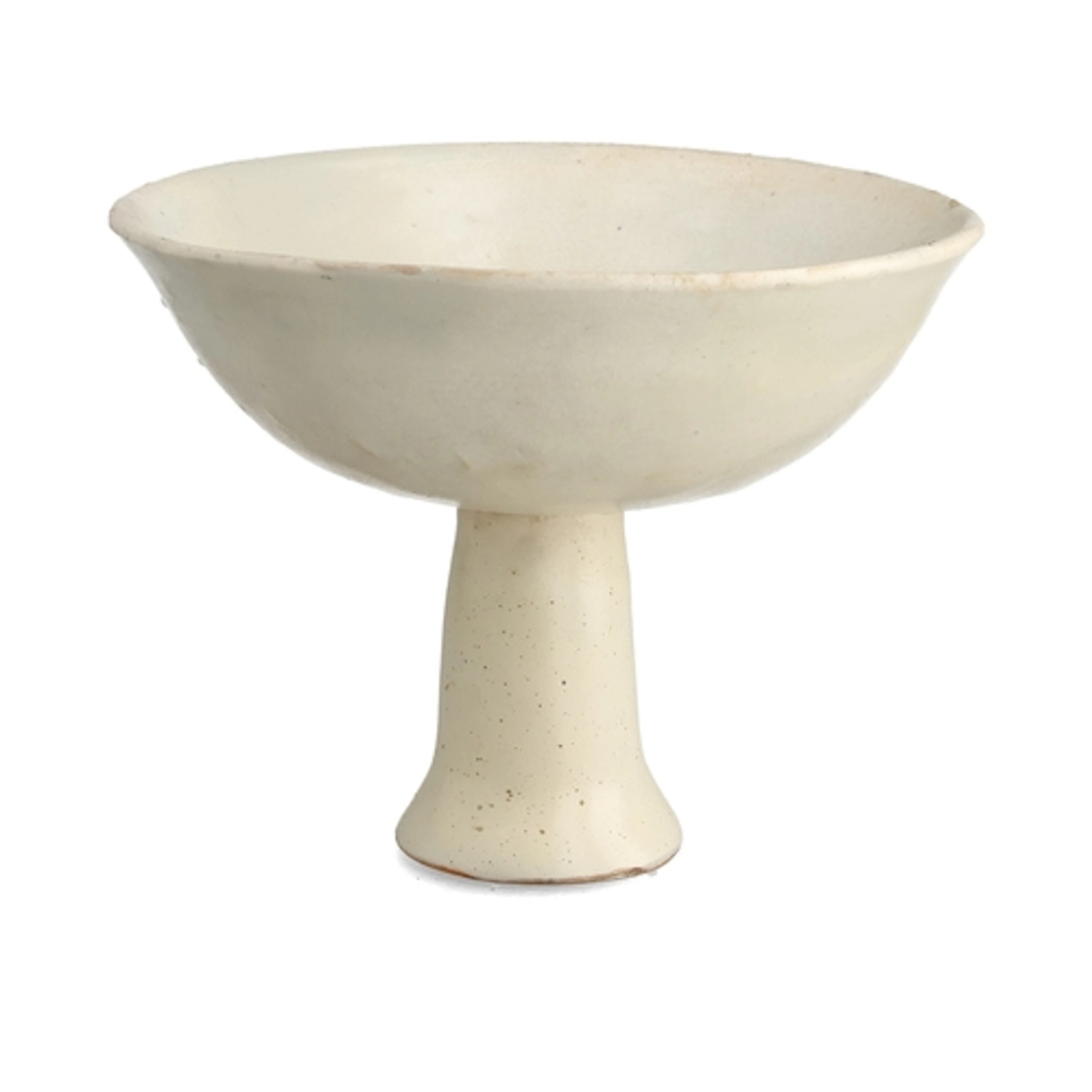 A CHINESE SUI DYNASTY WHITE GLAZED STEM CUP 9.5cm H x 12.5cm...