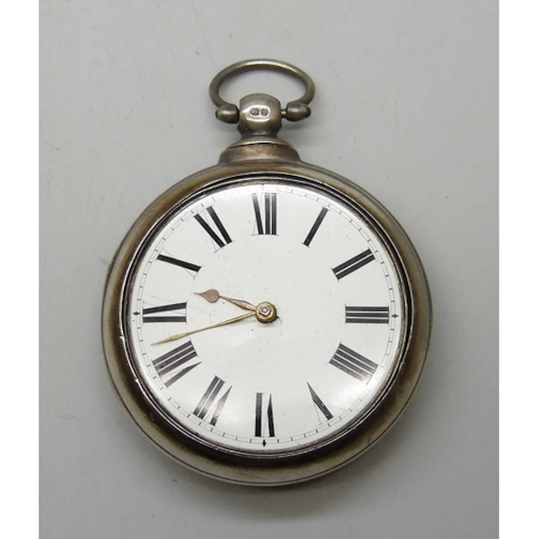 A Victorian silver pear cased pocket watch, London, 1853, th...