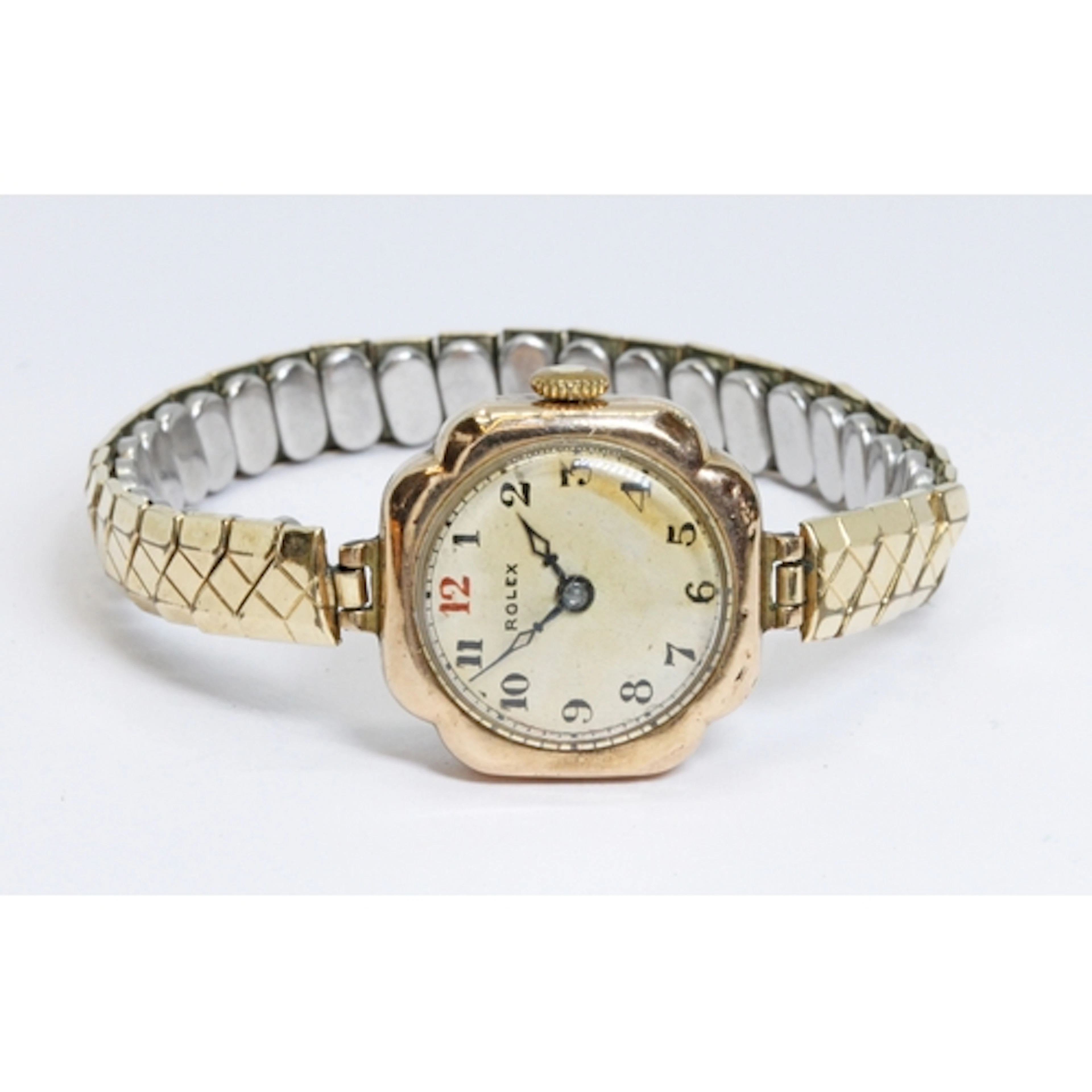 ROLEX, a ladies 9ct gold wristwatch with 15 jewel manual win...