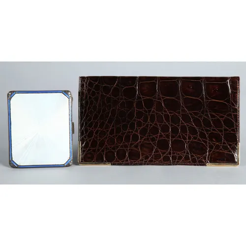 Art Deco silver and guilloche enamel cigarette case, Adie Br...