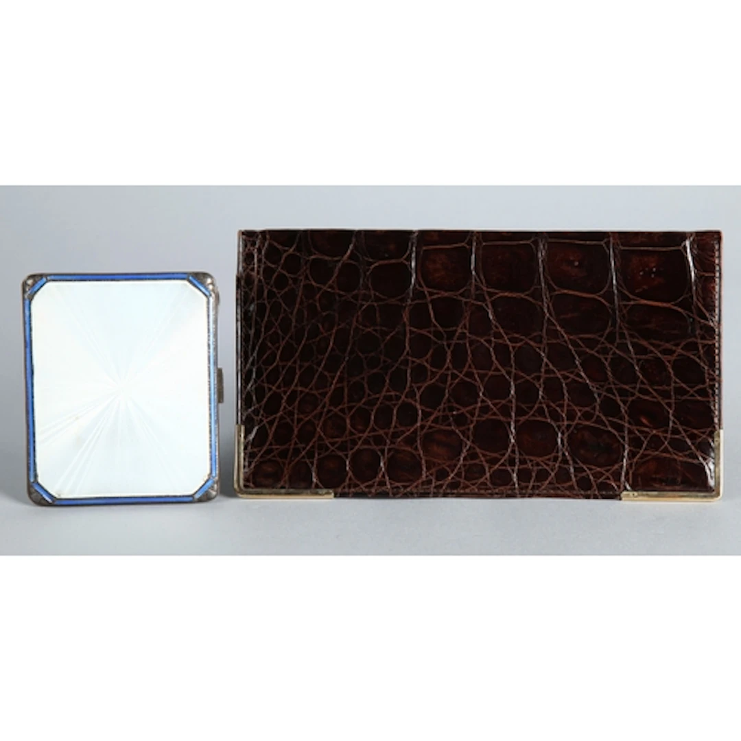 Art Deco silver and guilloche enamel cigarette case, Adie Br...