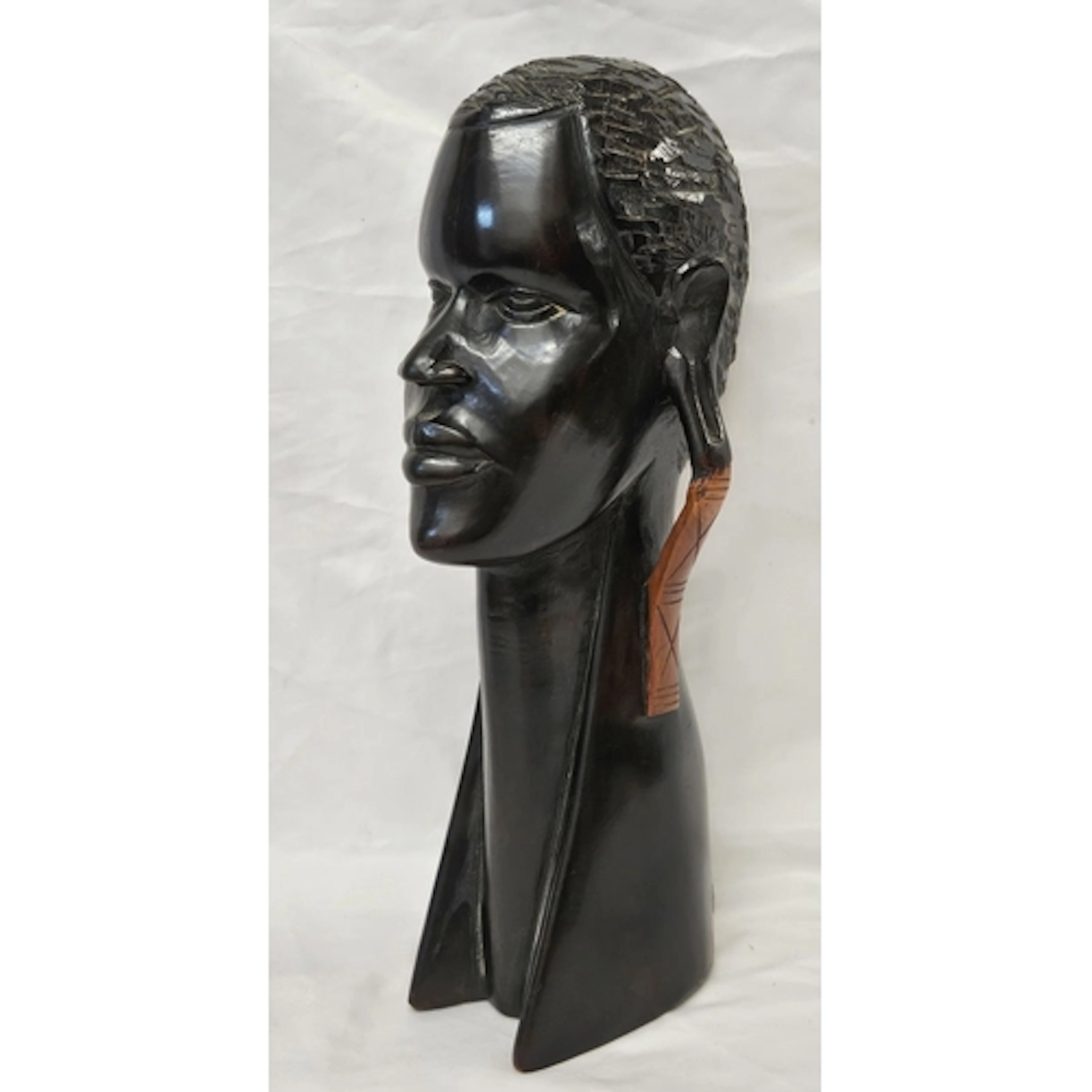 Large East African/Masai Style Sculptural Hardwood Bust appr...