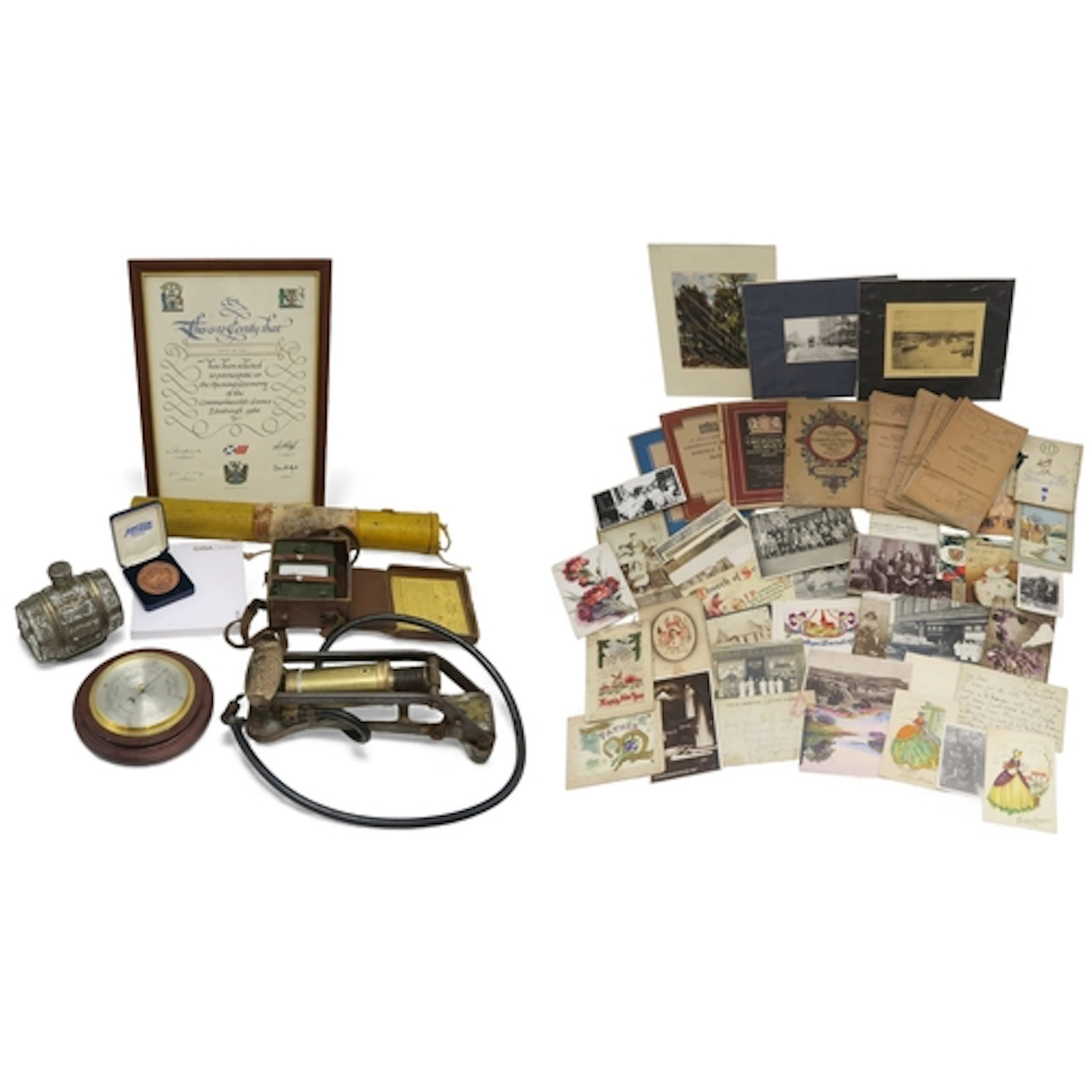 A mixed lot, comprising a brass Kismet Junior foot pump, a c...