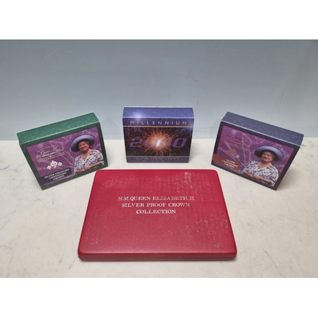 A collection of Royal Mint silver proof Crowns 1999/2000 Mil...