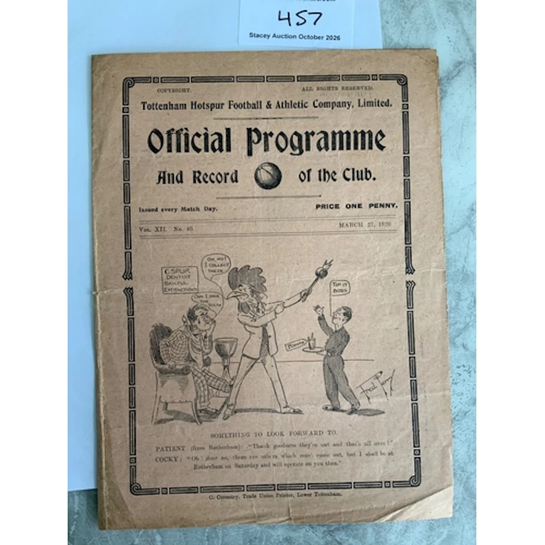 1919 - 1920 Tottenham v Arsenal Reserves Football Programme:...