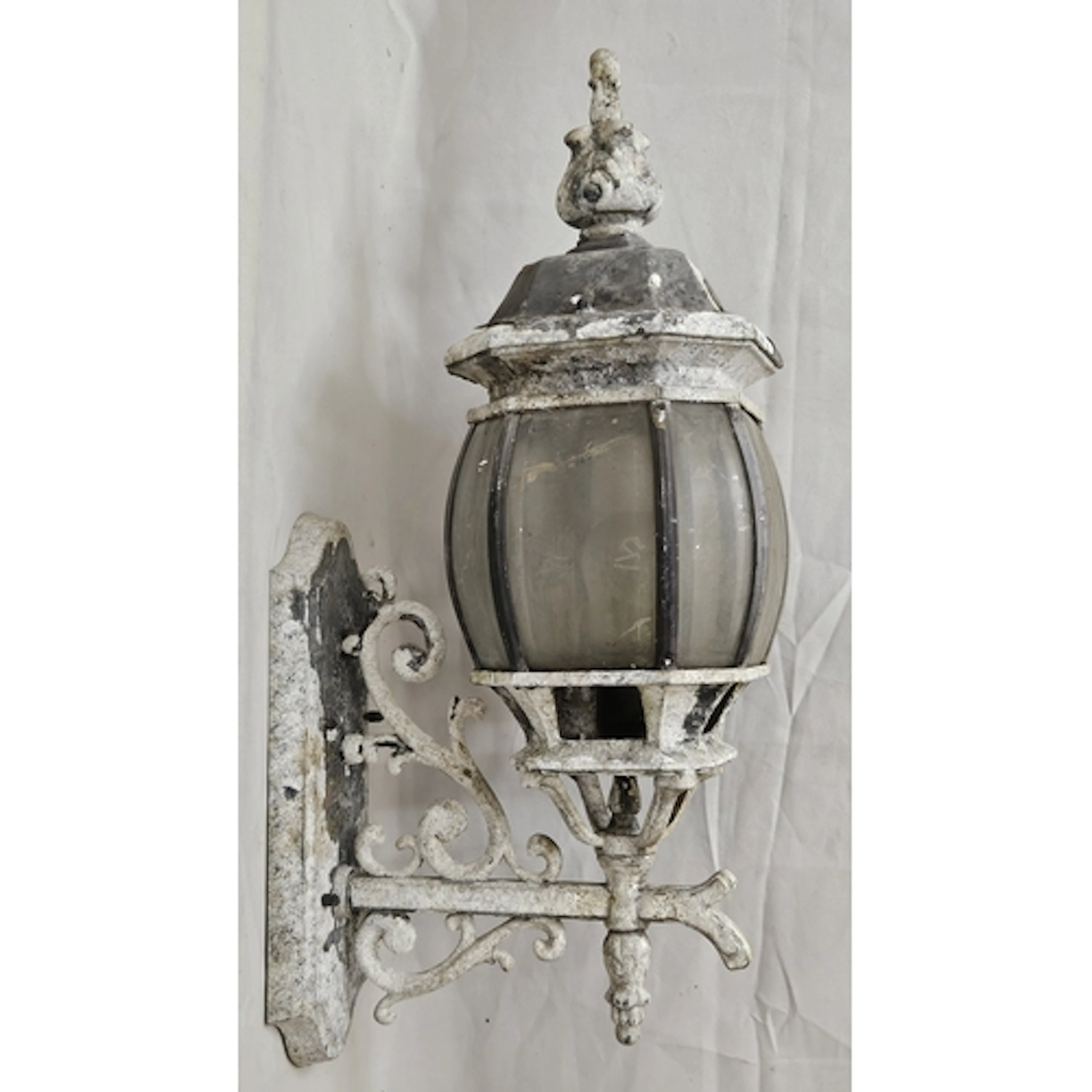 Vintage Outdoor Globe Wall Lantern, white painted, approx. 6...