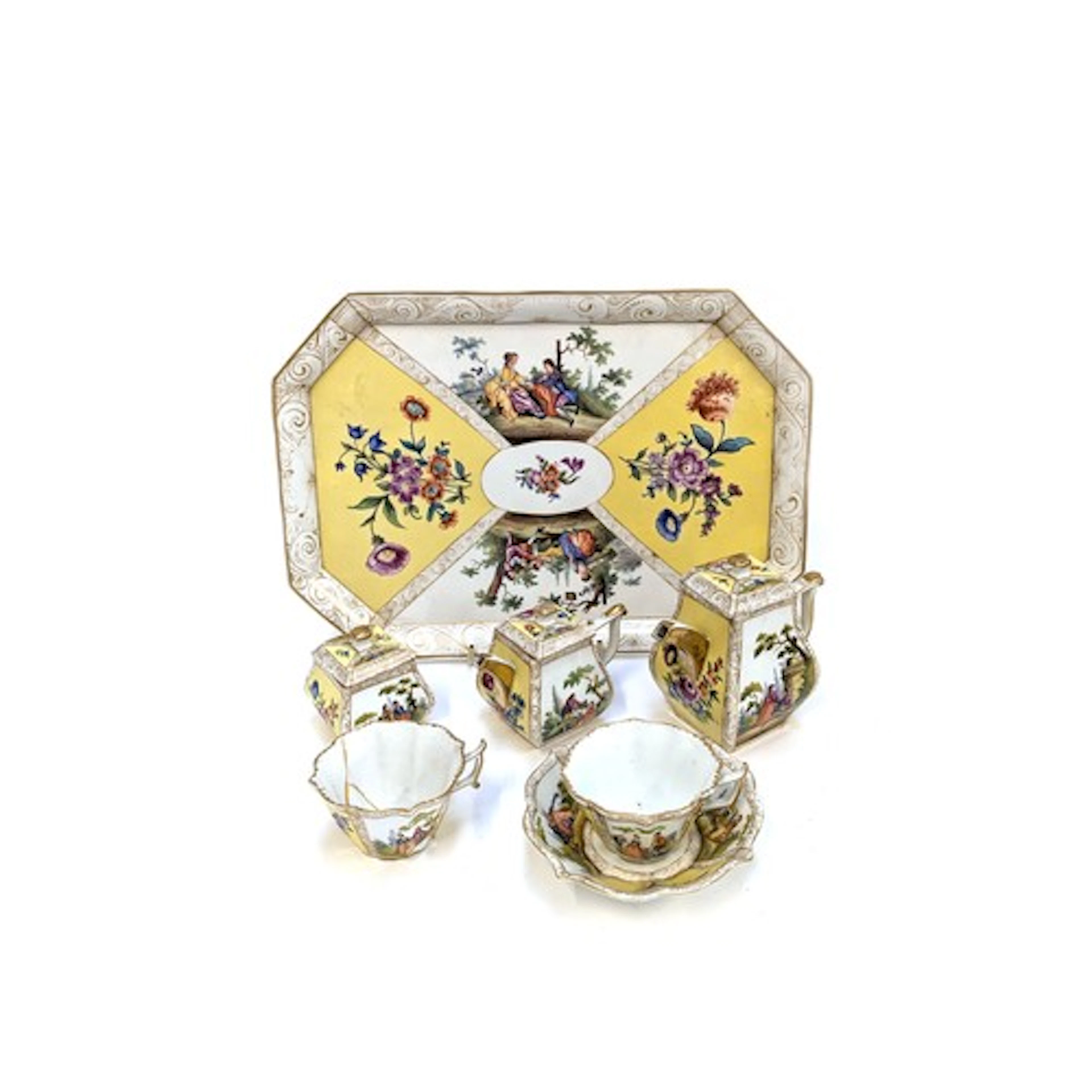 A quantity of 19th century continental porcelain with August...