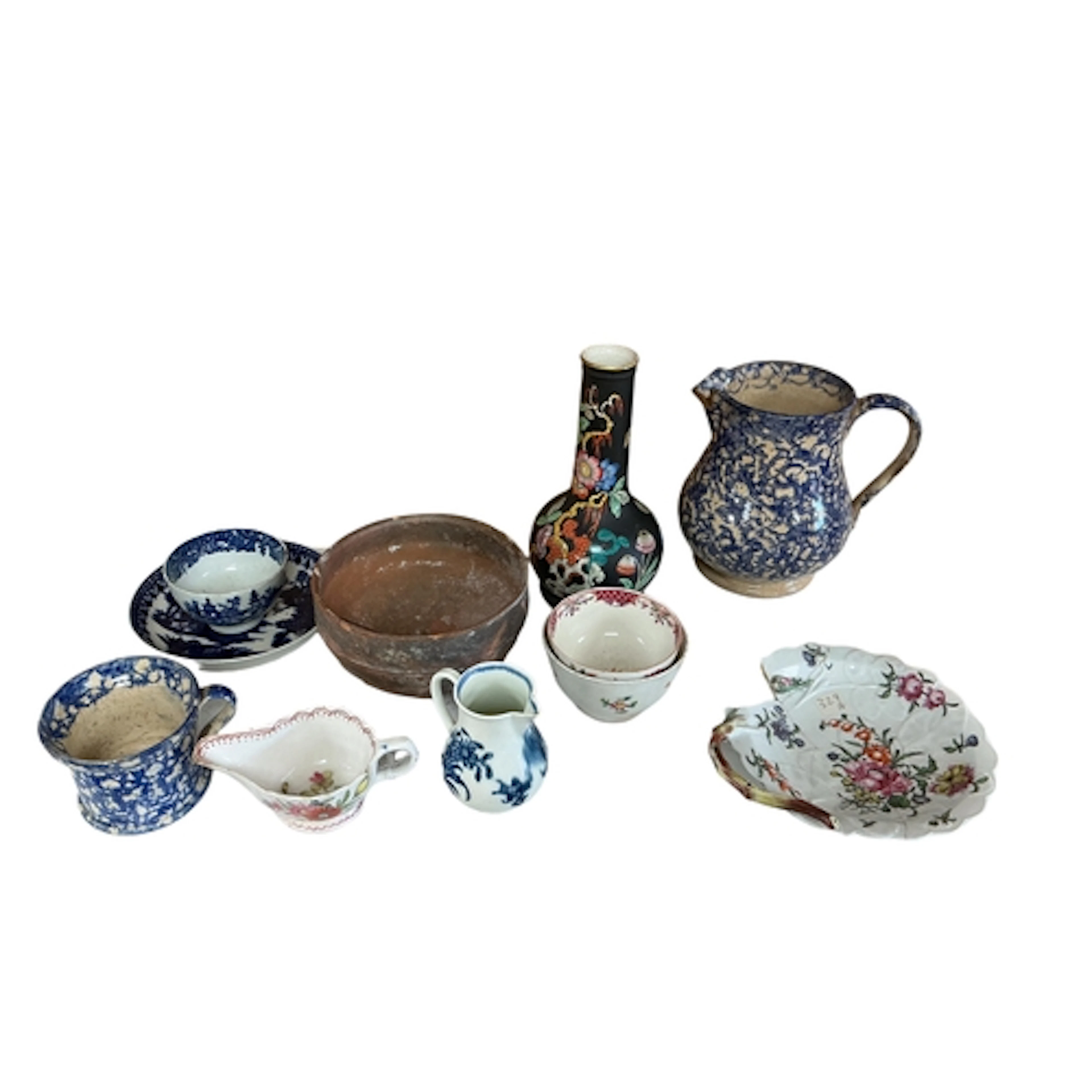 Four pieces of 18th / 19th century Worcester tea wares, asso...