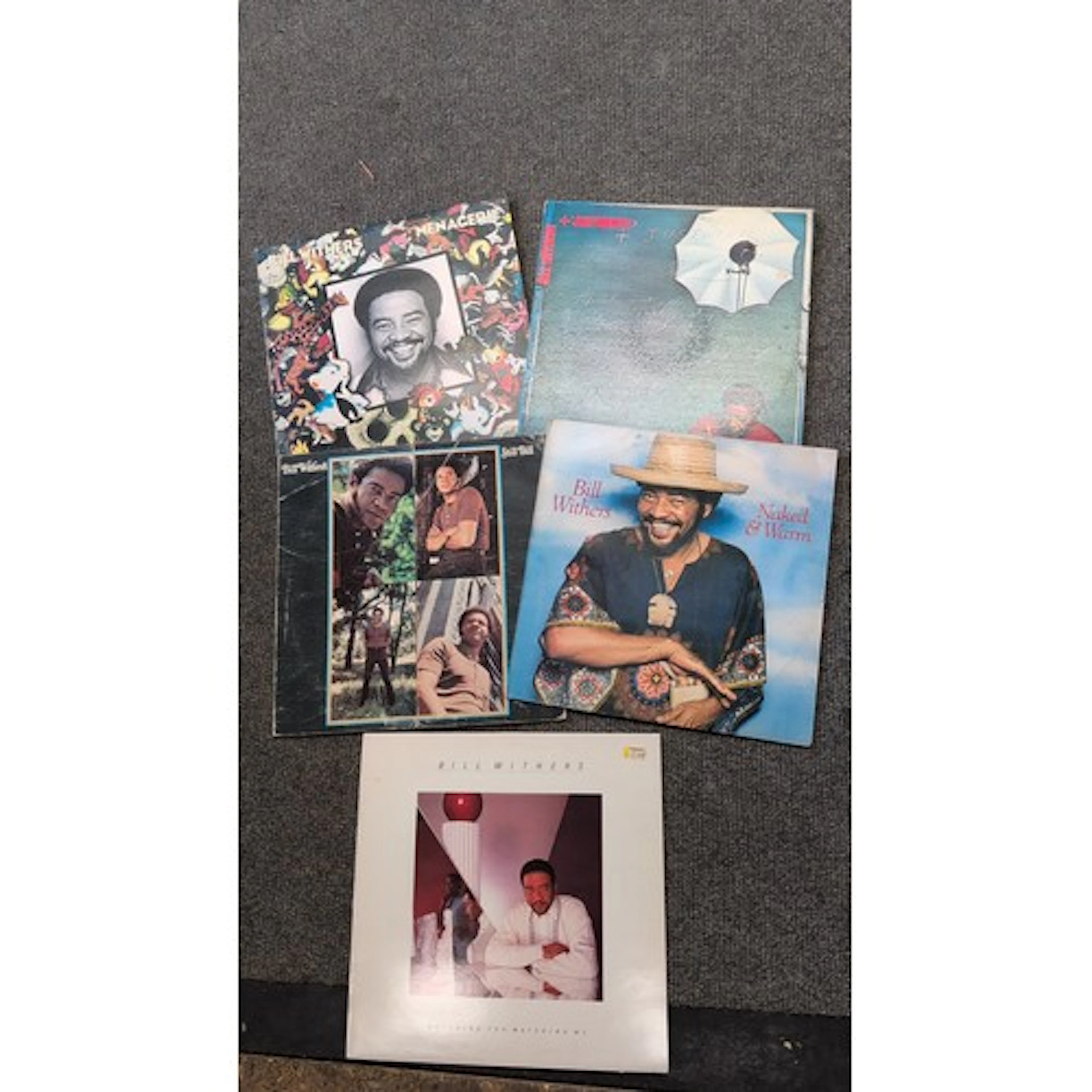 Collection of five Bill Withers vinyl records featuring clas...