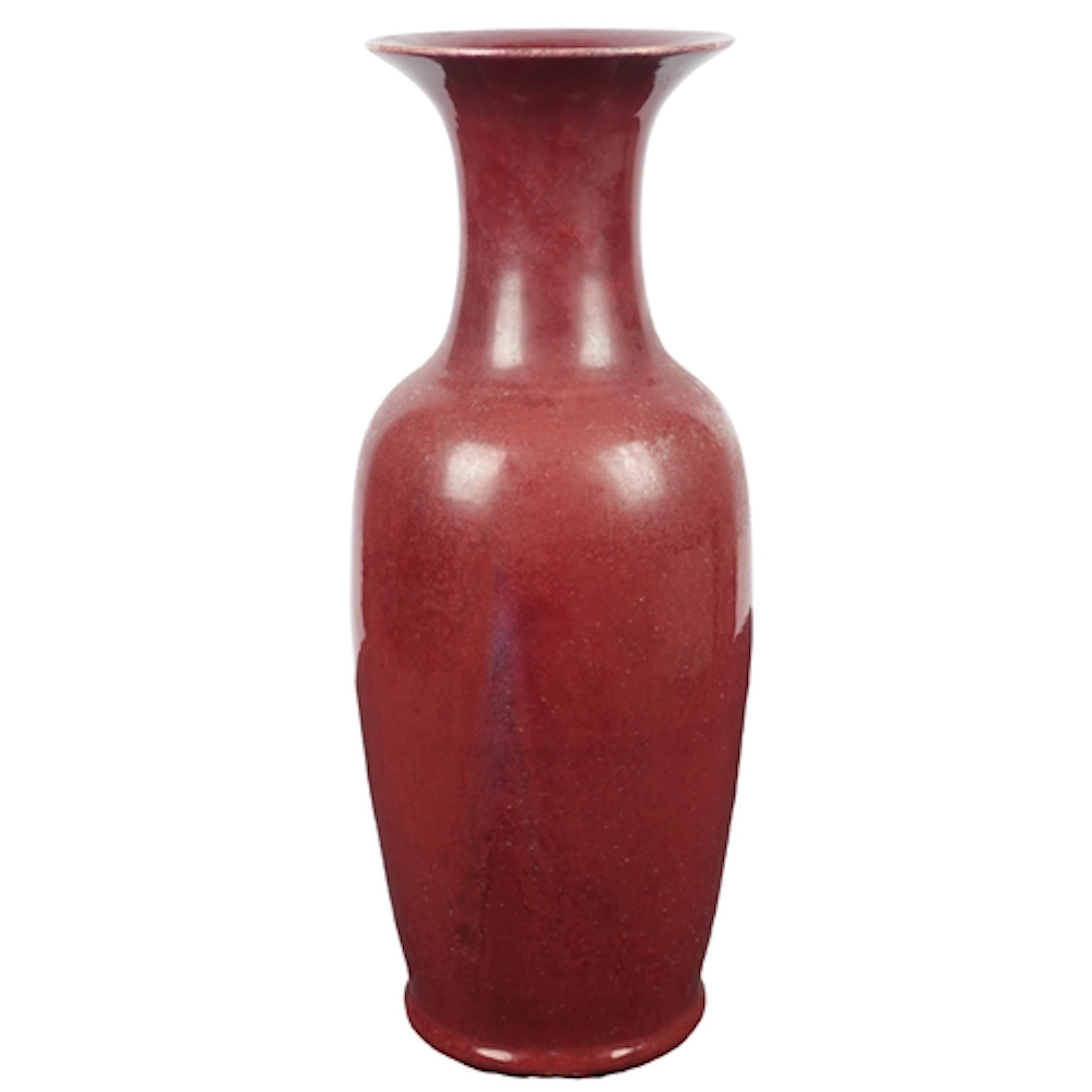 A large Chinese sang-de-boeuf glazed baluster vase, 18th/19t...