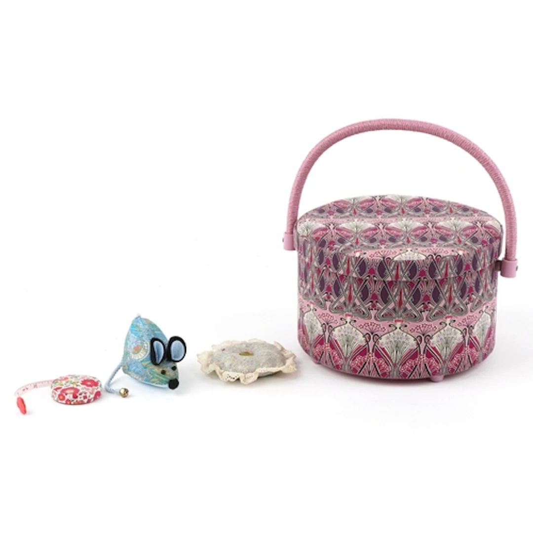 Vintage sewing box upholstered in the Liberty design pattern...