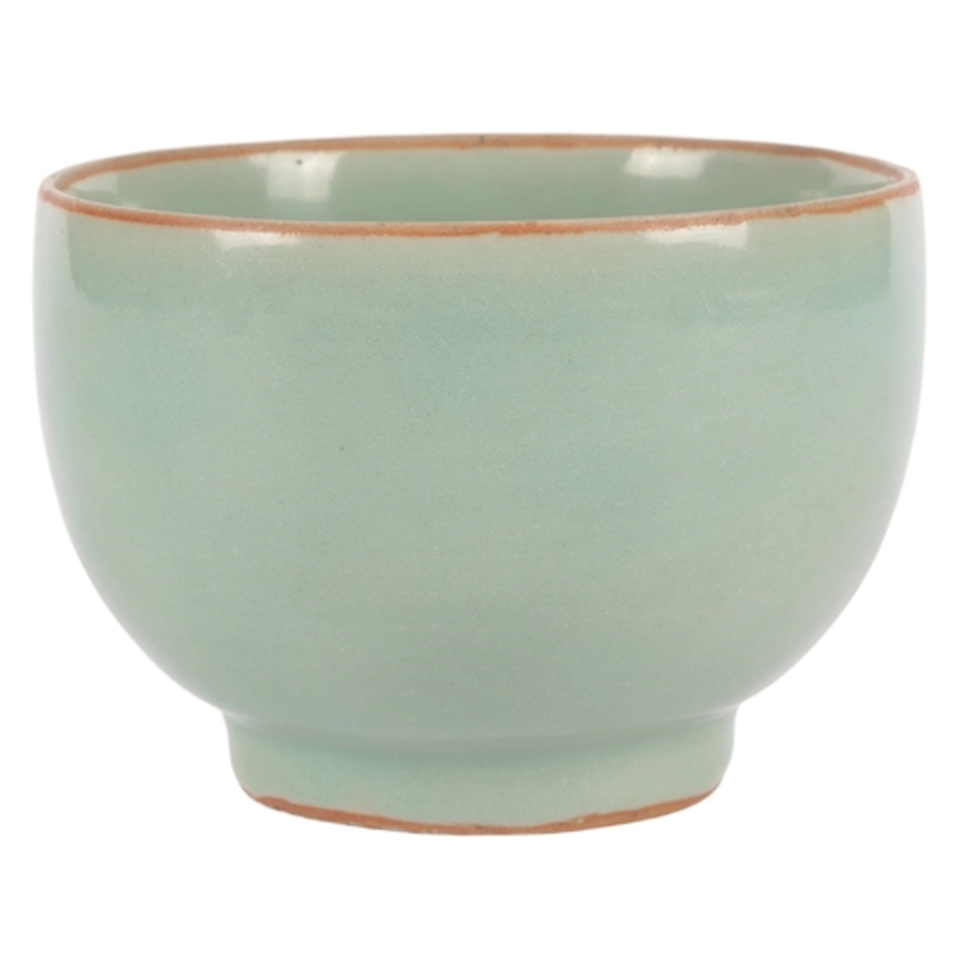 A Chinese celadon bowl, Song dynasty or later, burnt orange ...