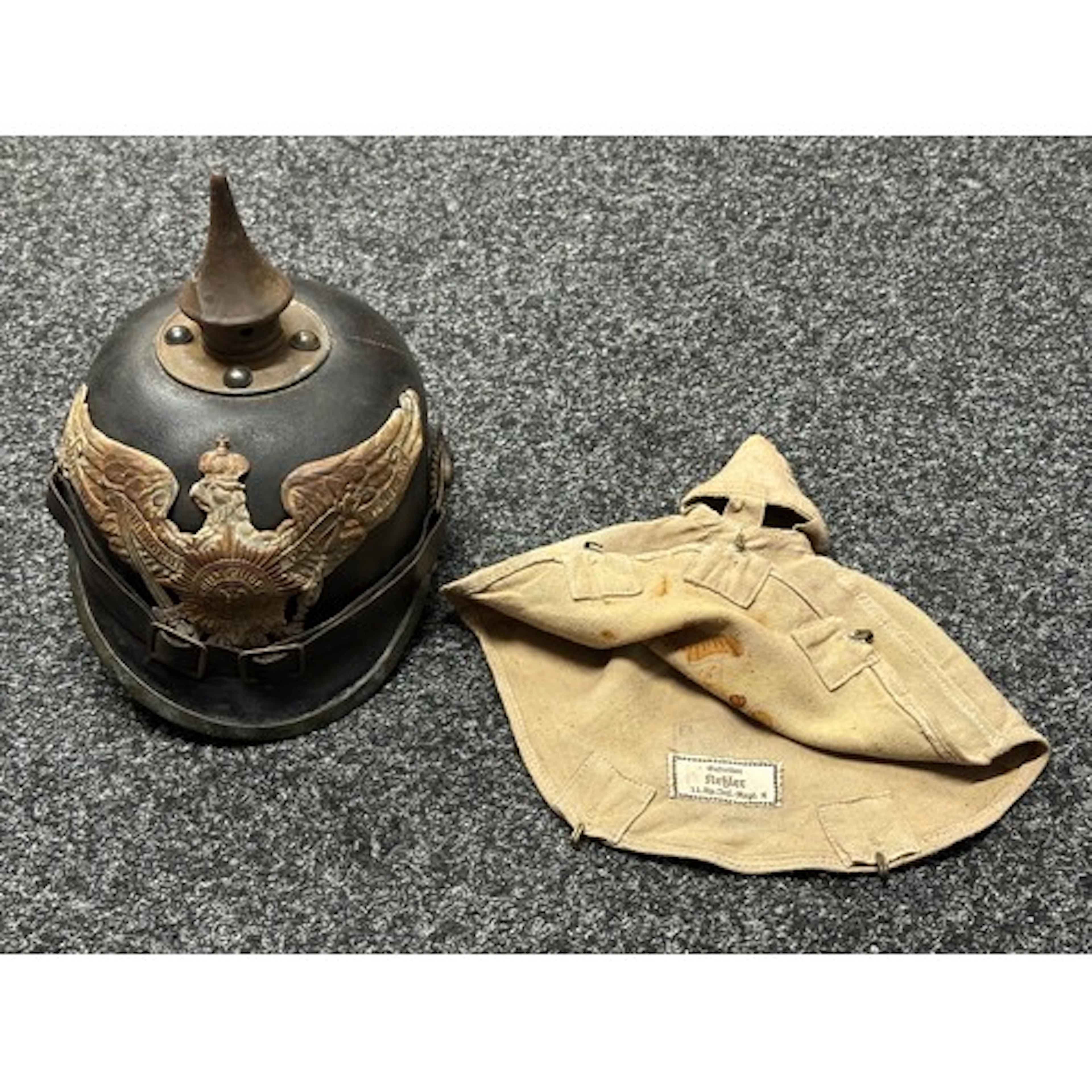 WW1 Imperial German Mannschaft Prussian Guard Pickelhaube He...