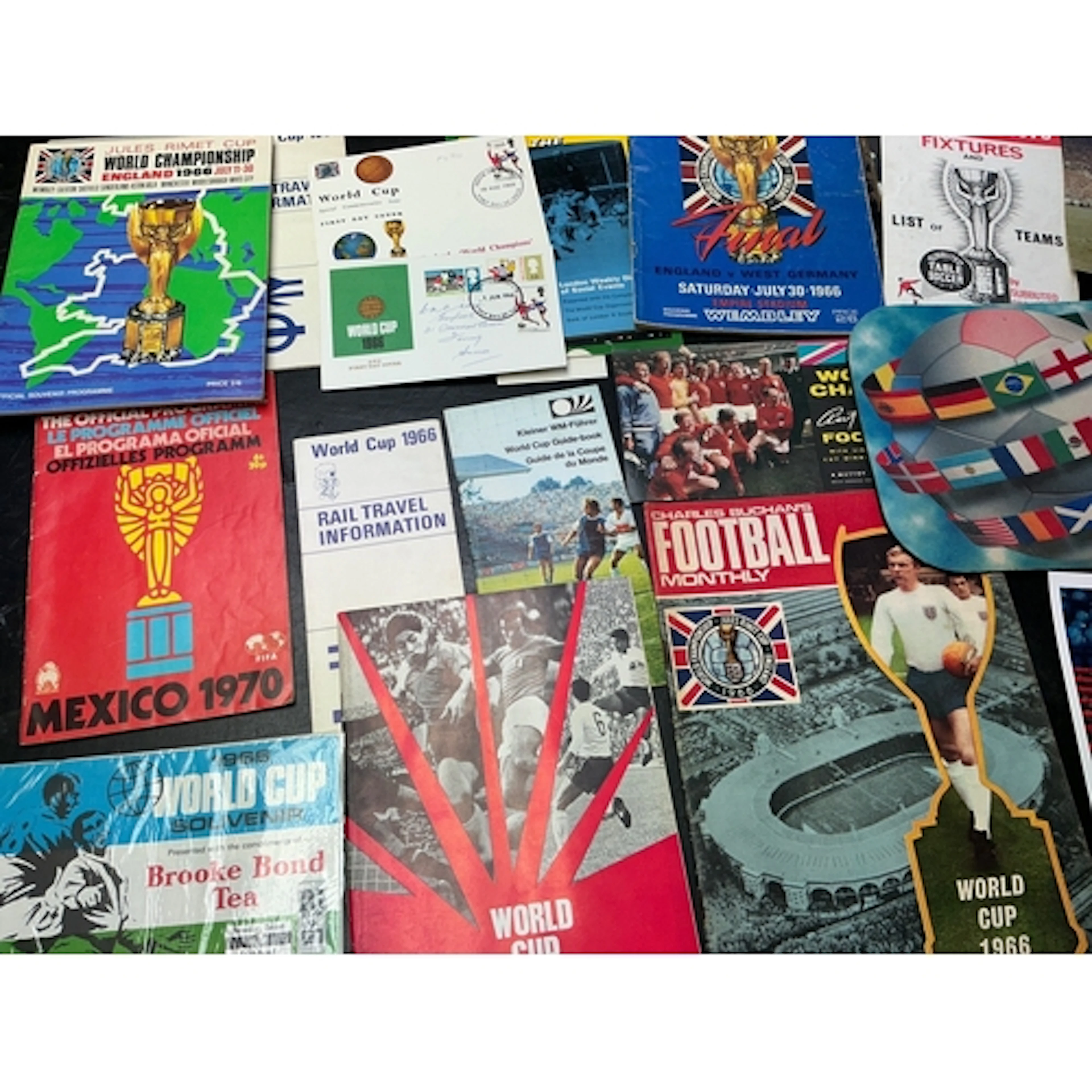 World Cup Football Memorabilia: 1966 includes final programm...