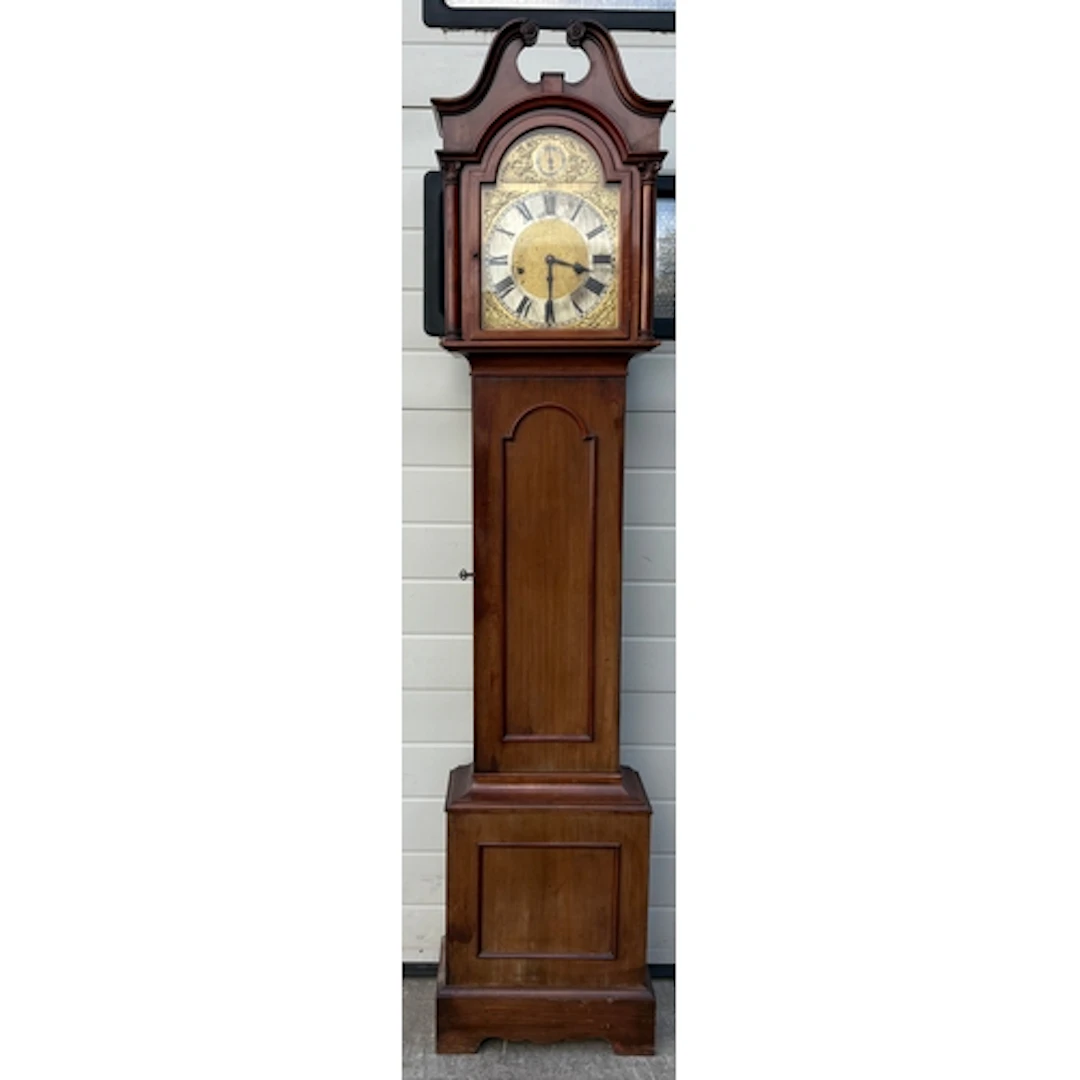 A mahogany Westminster chime longcase clock