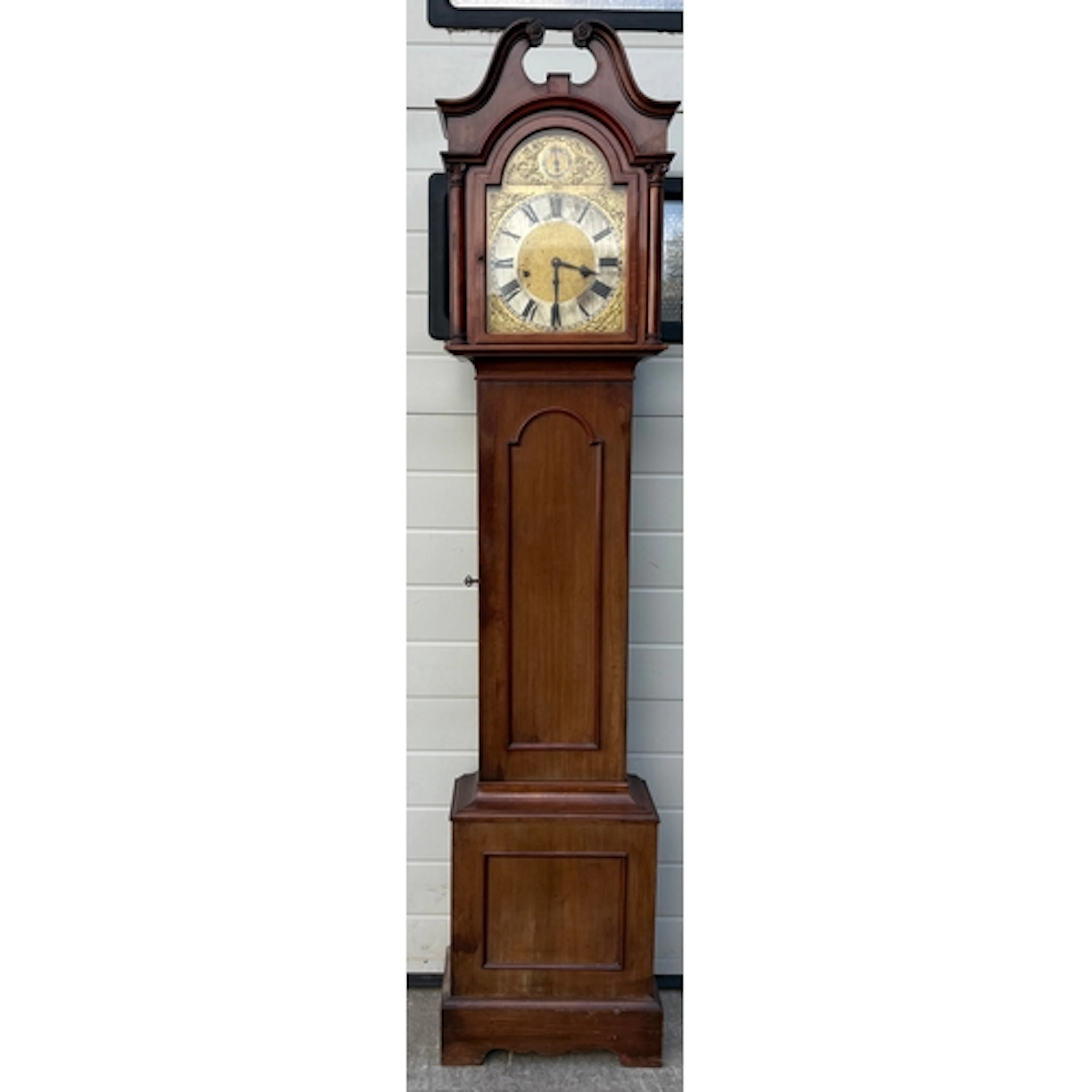 A mahogany Westminster chime longcase clock