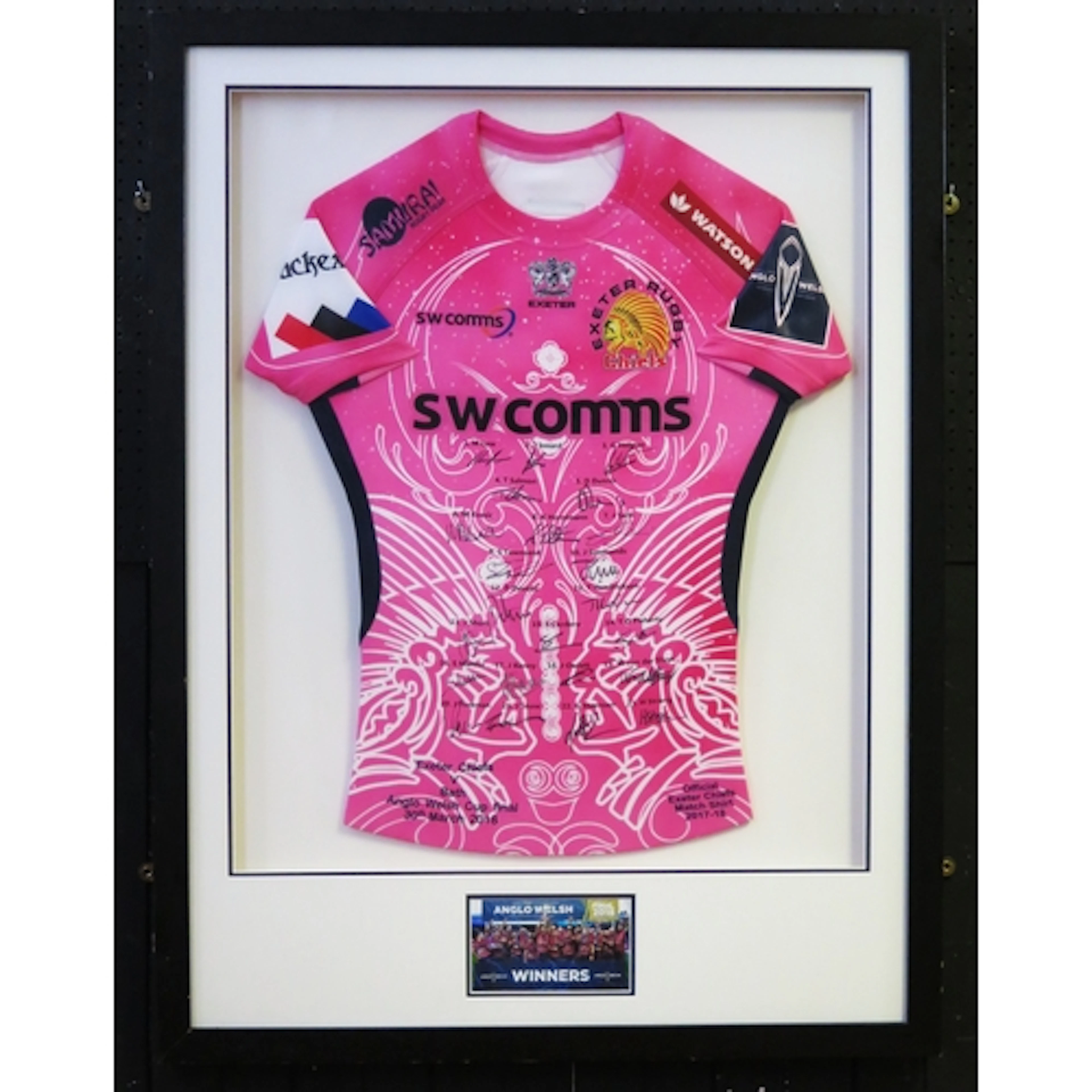 Exeter Chiefs signed rugby shirt from the 2018 Anglo Welsh C...