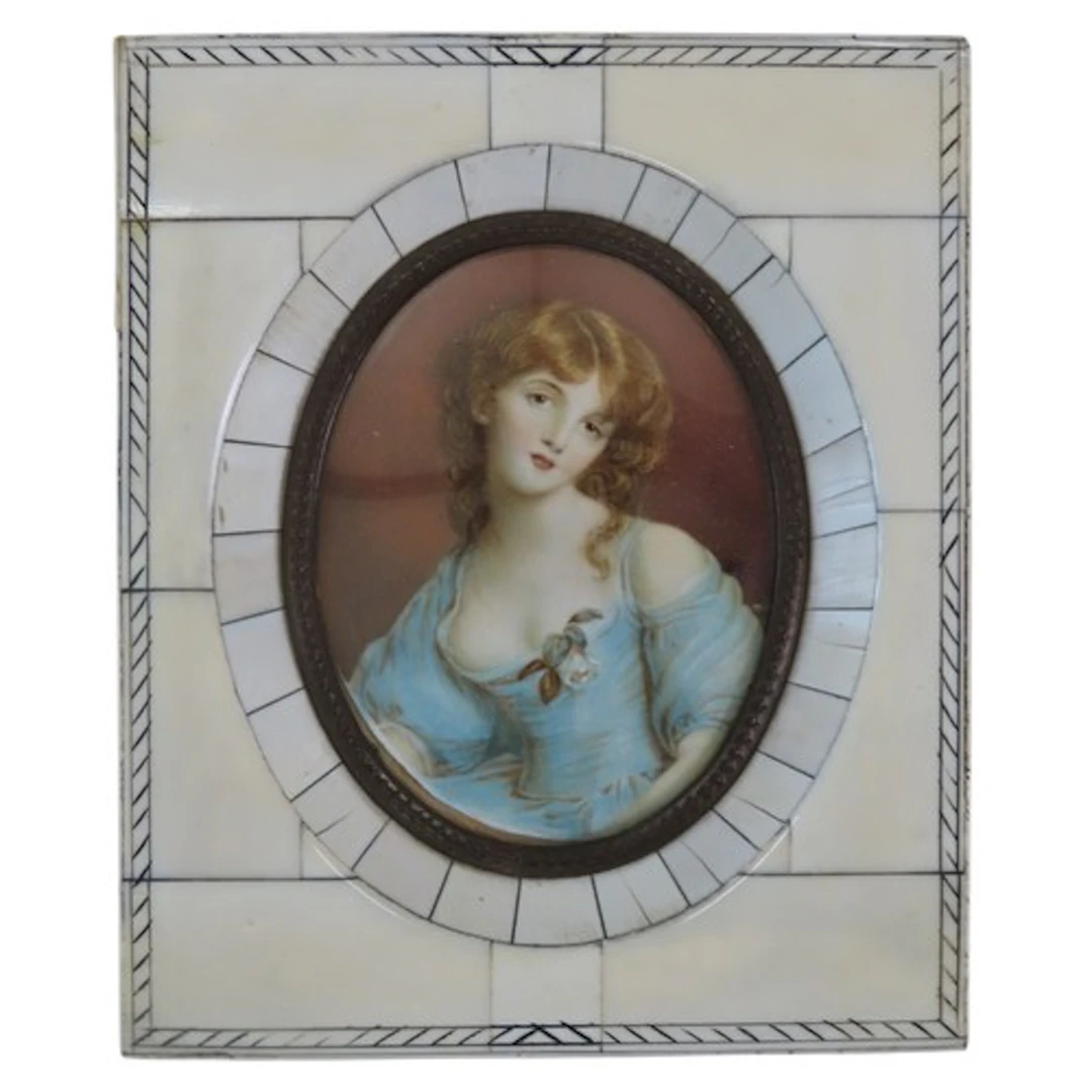 A PORTRAIT MINIATURE OF AN ELEGANT MAIDEN LATE 19TH CENTURY ...