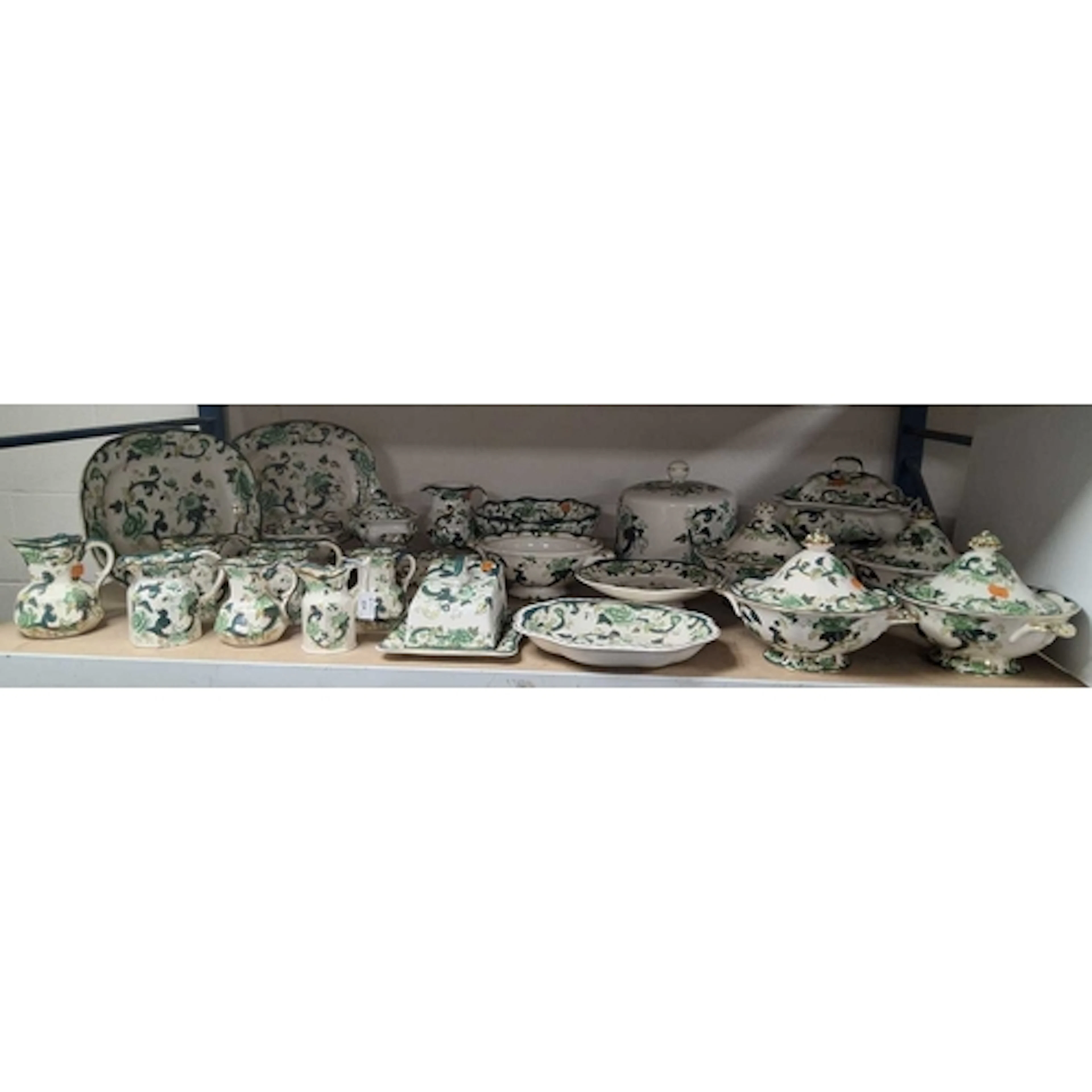TWENTY NINE PIECES OF MASON'S 'CHARTREUSE' SERVING WARE, com...