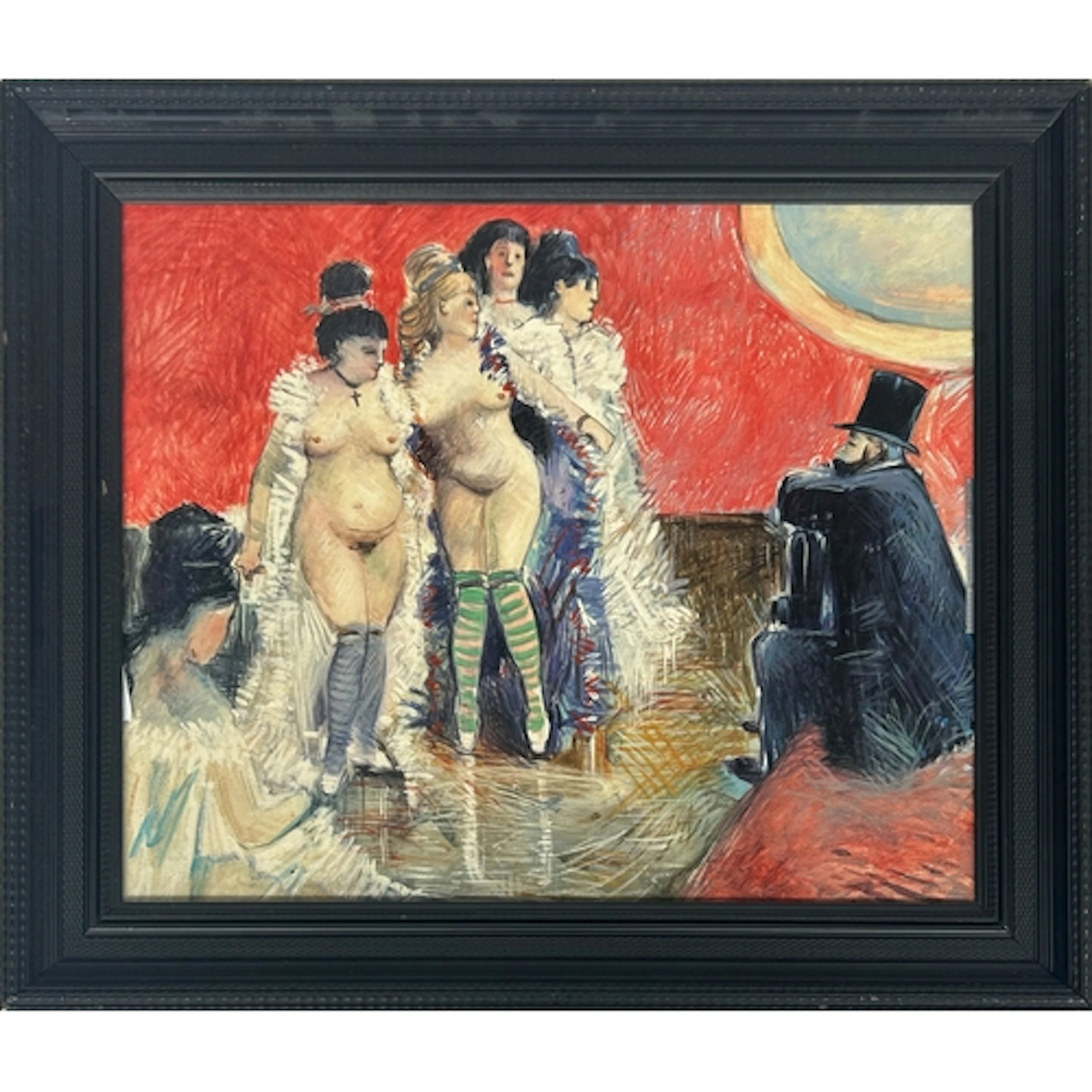 A modern copy of Edgar Degas' 'Le Client Serieux', bears ta...