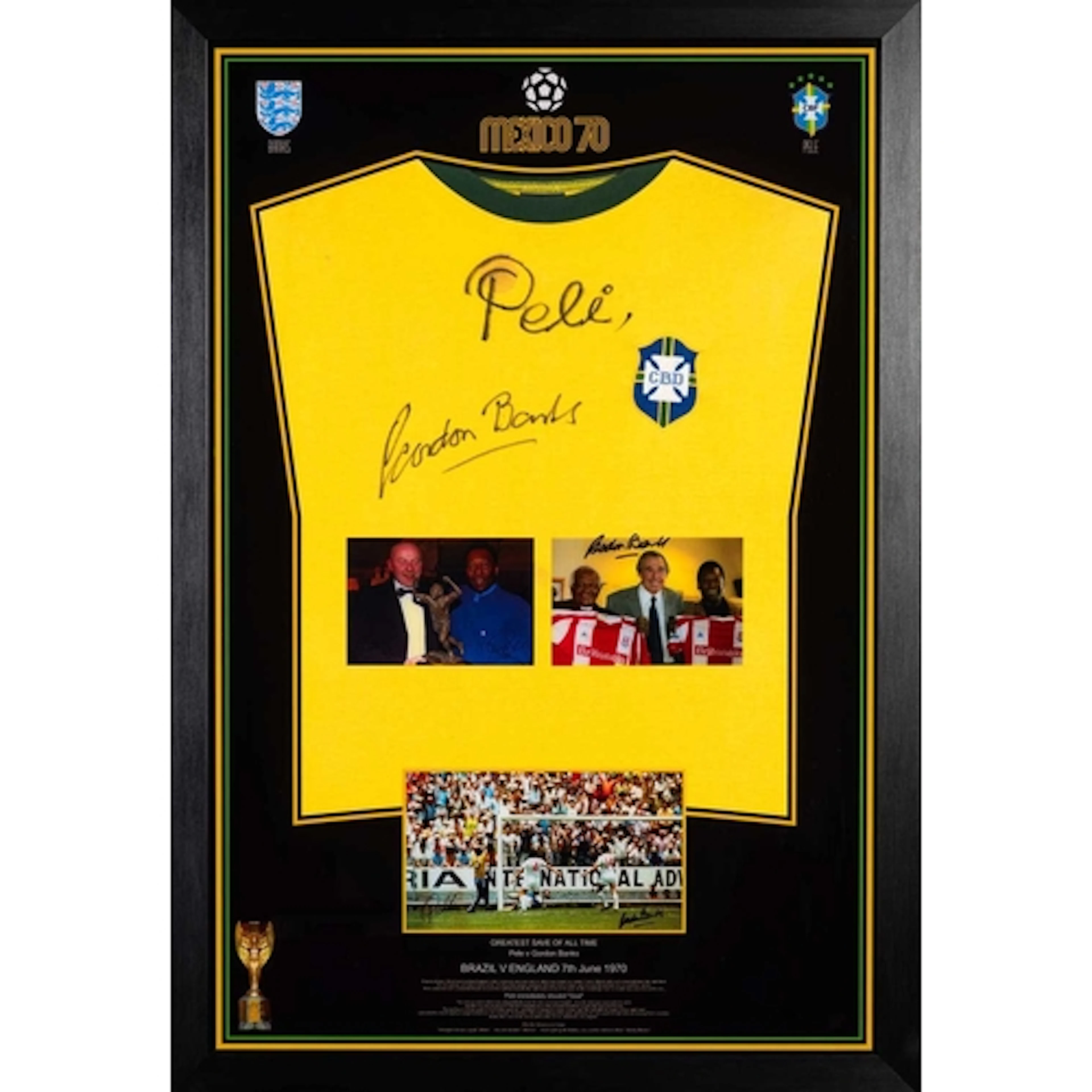 A FRAMED SELECAO BRASILEIRA DE FUTEBOL NUMBER 10 SHIRT SIGNE...