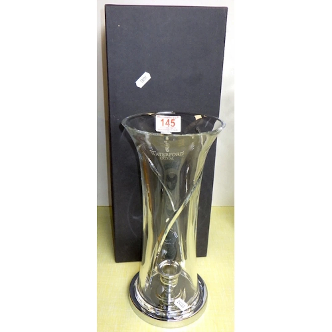 A Waterford candle stand, 30cm tall